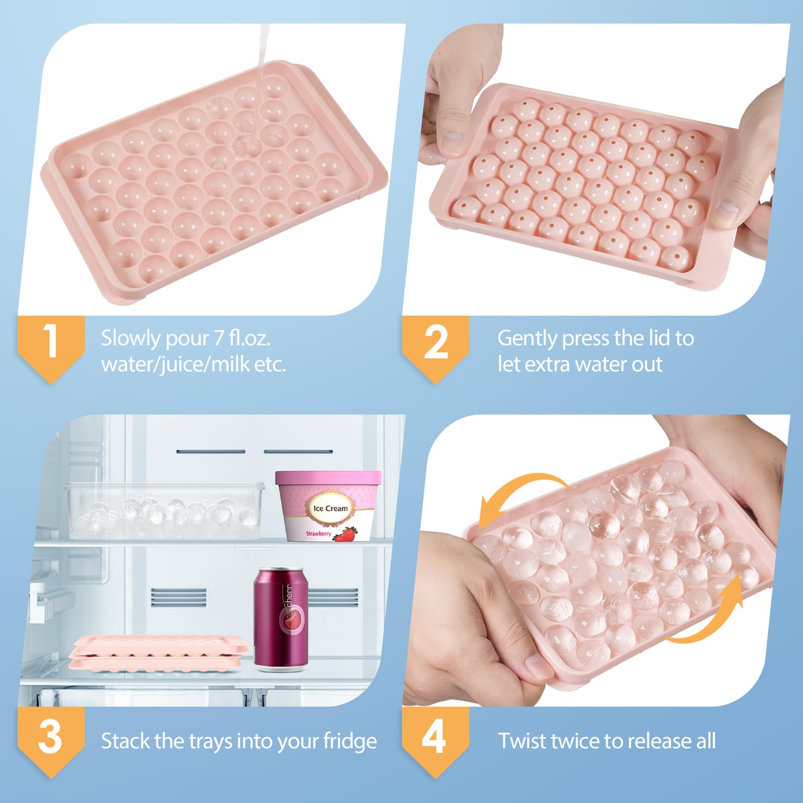 Ice Cube Tray with Lid and Bin (2 Count)
