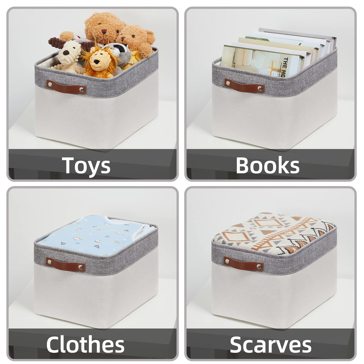 Large Storage Baskets for Shelves (3 Count)