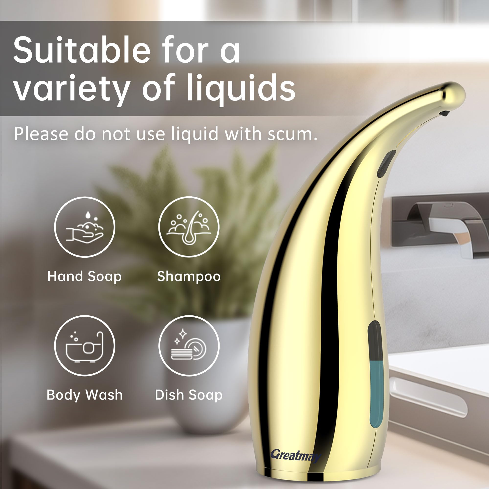Automatic Soap Dispenser Touchless Rechargeable 10 oz