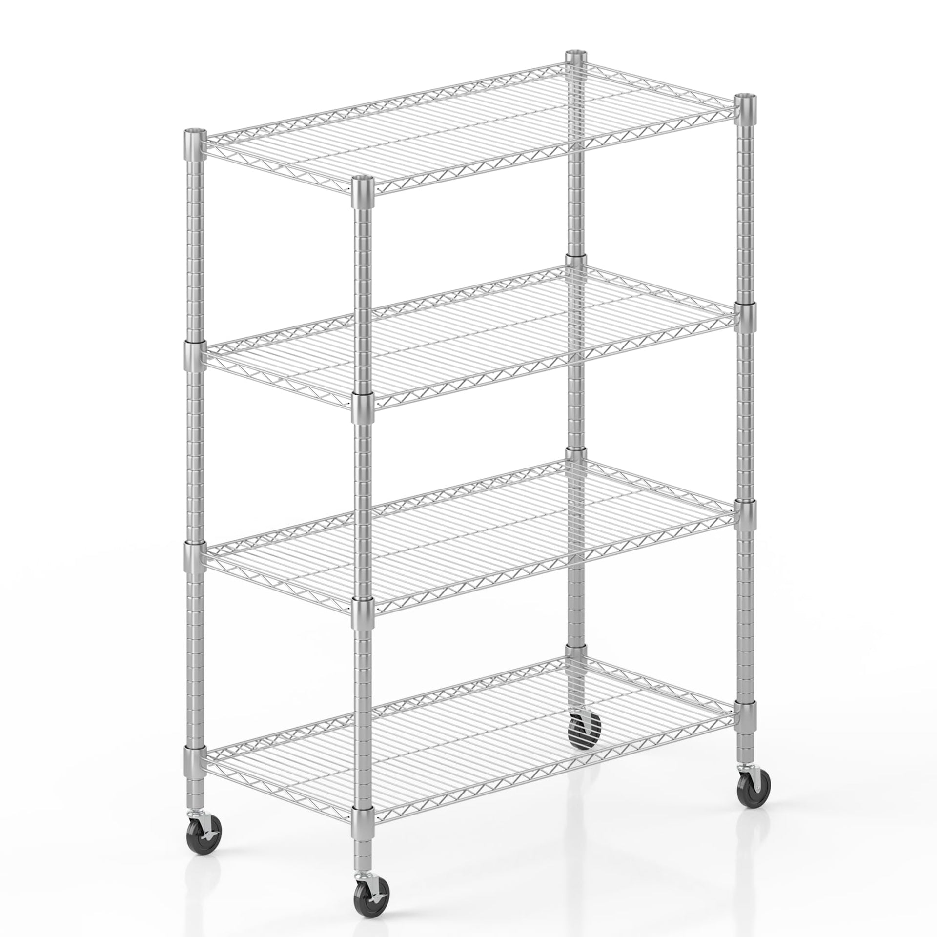 4 Tier Heavy Duty Steel Wire Rack Storage Shelving (4 Count)