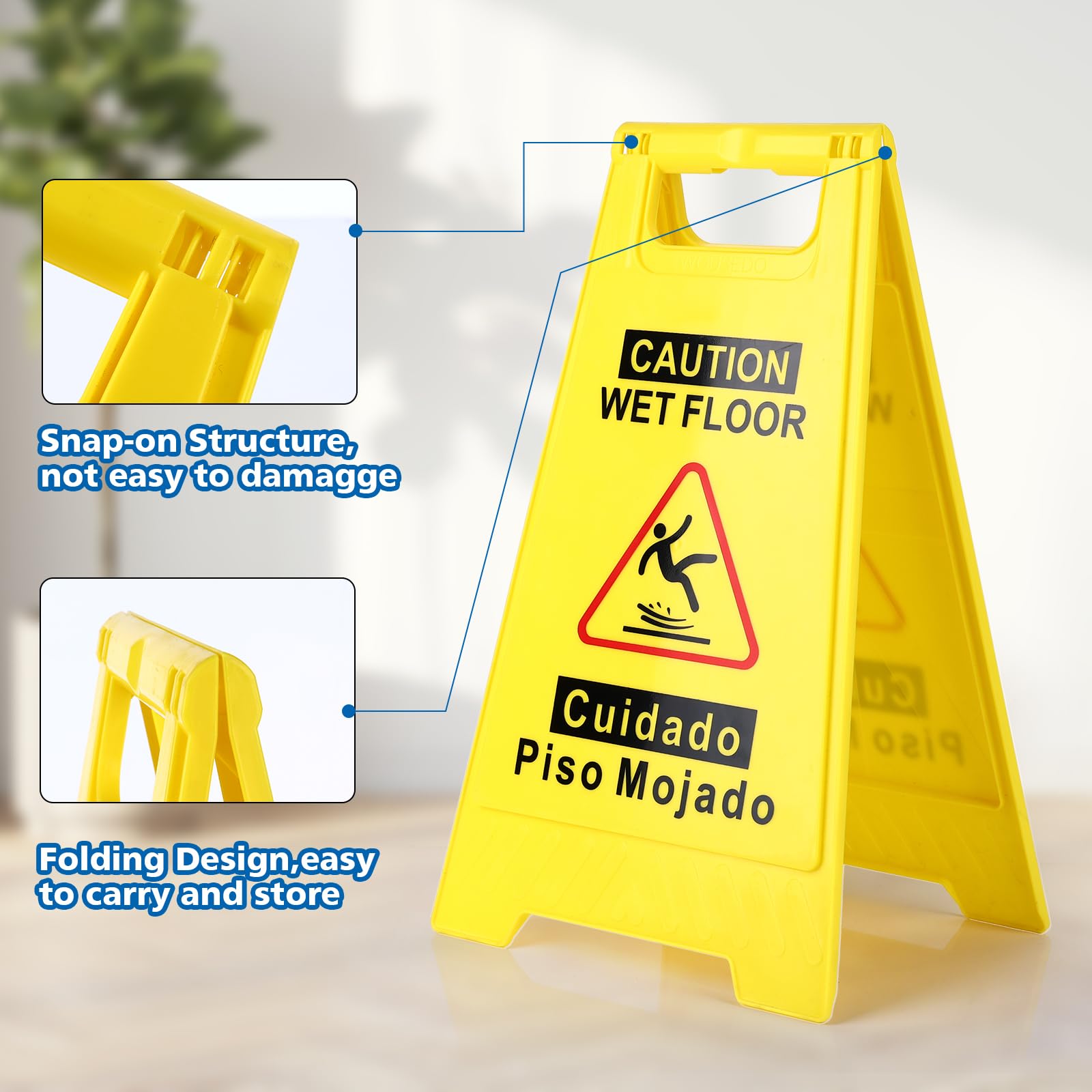 6 Pack Caution Wet Floor Sign (6 Count)