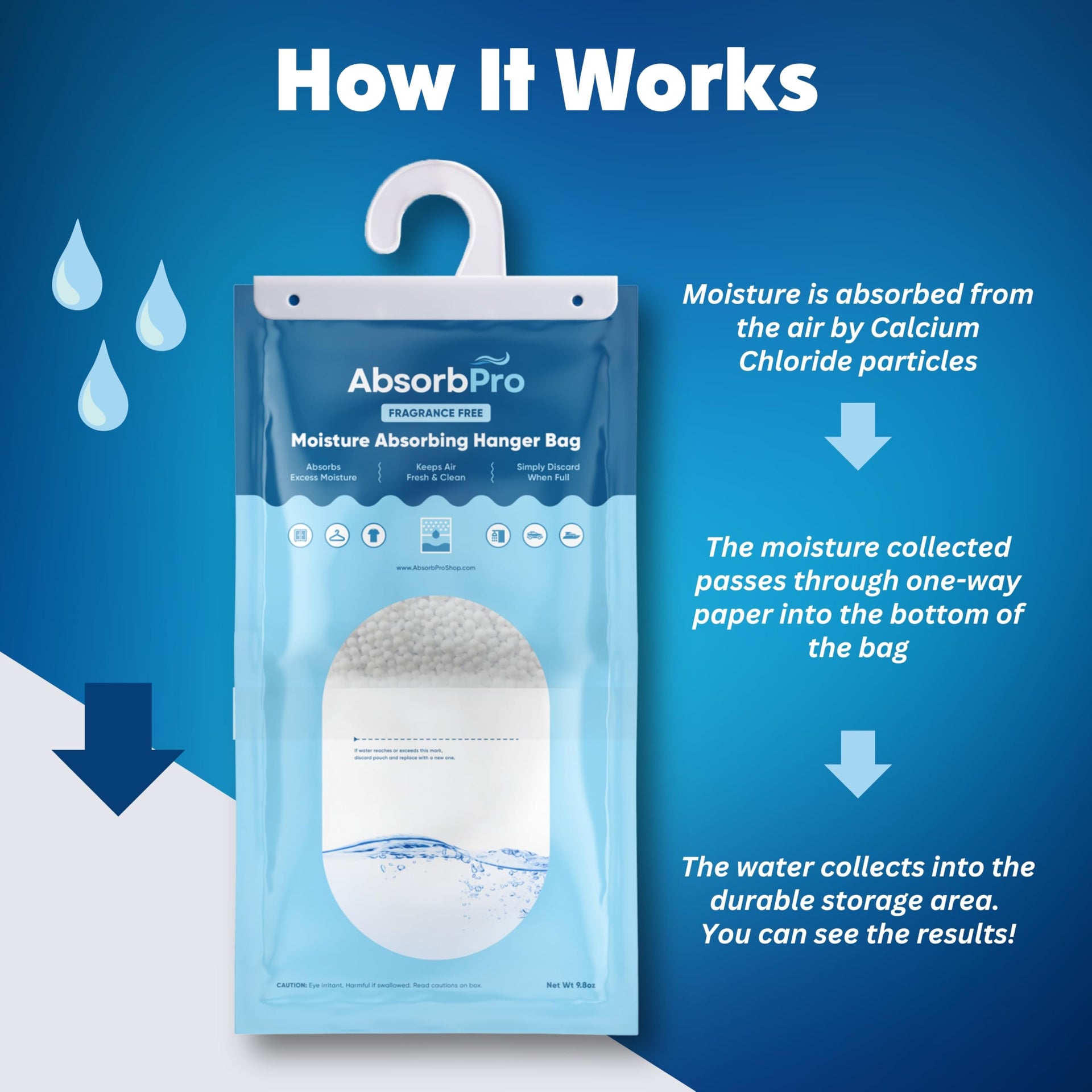 Hanging Moisture Absorber Bags 9.8 oz (10 Count)