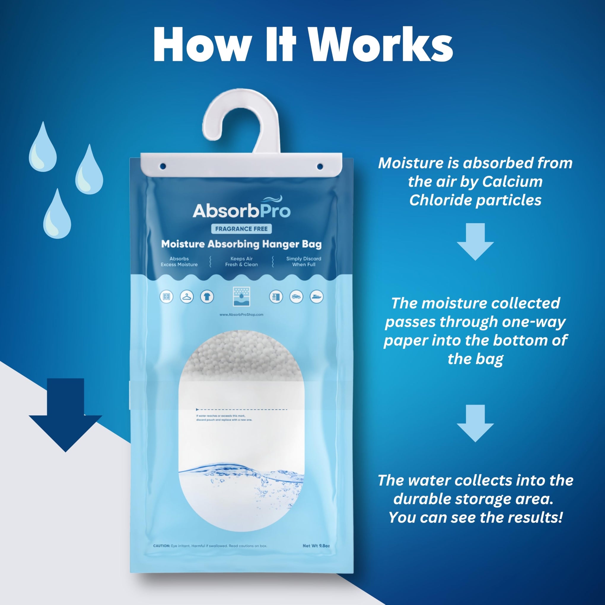 Hanging Moisture Absorber Bags 9.8 oz (10 Count)