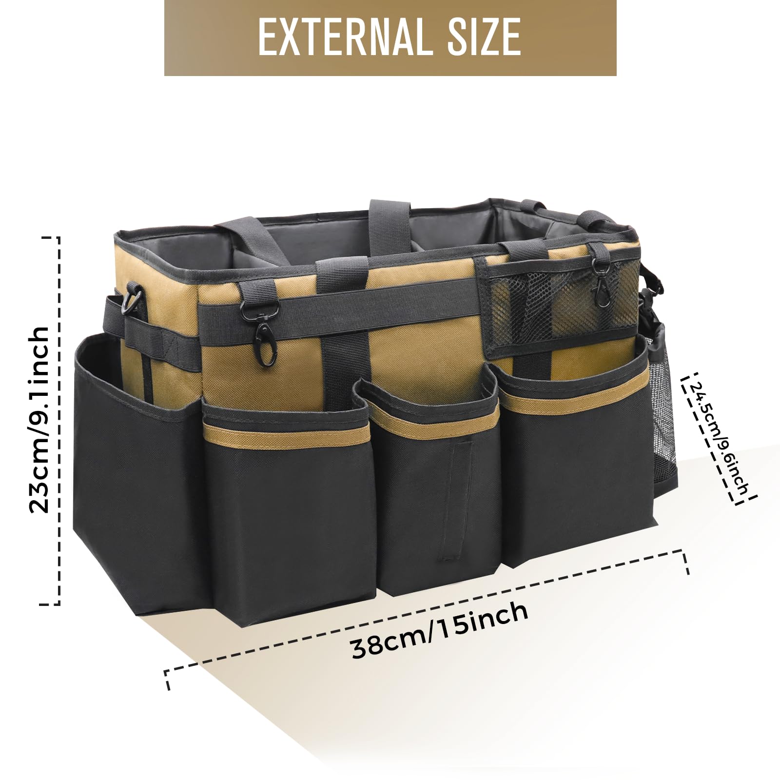 Wearable Cleaning Caddy Organizer with Handle & Shoulder Straps for Housekeepers