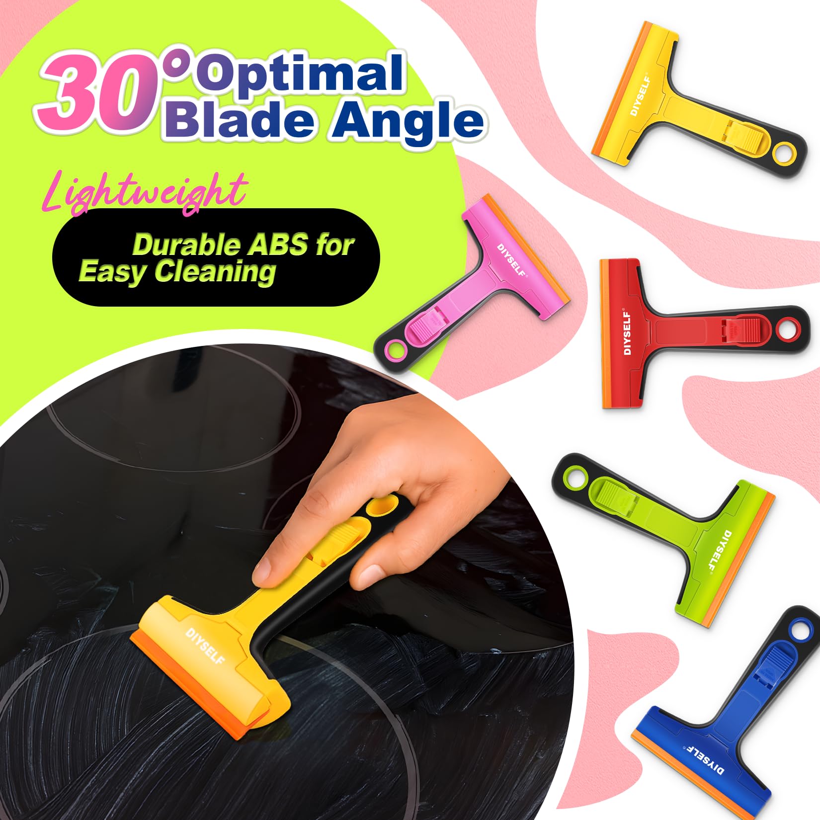 Plastic Glass Scraper Tool with 5 Pcs 4