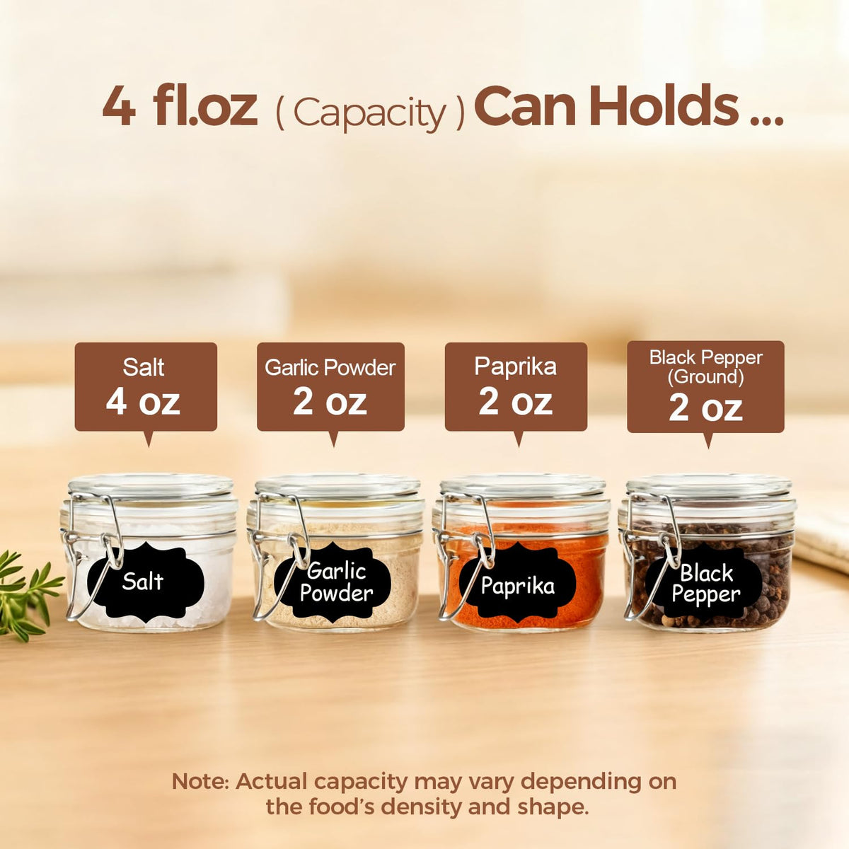 Small Glass Spice Jars with Airtight Lids 4 oz 12 Pack Mason Pantry (12 Count)
