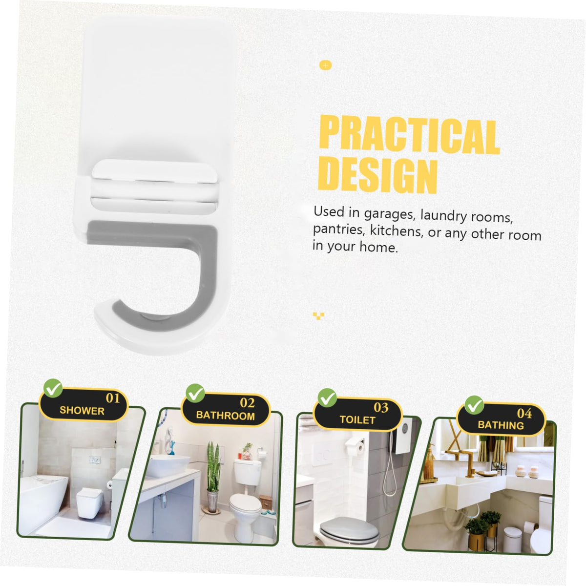 3pcs Mop Holder Broom Organizer Wall Mount Hooks for Hanging Hardwood Floor Mop