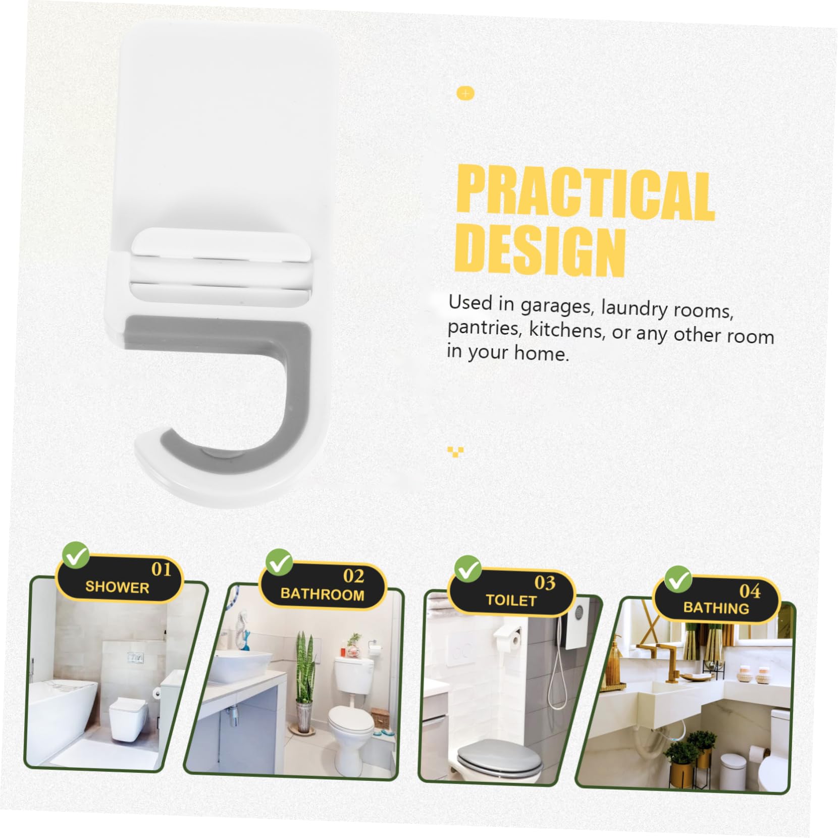 3pcs Mop Holder Broom Organizer Wall Mount Hooks for Hanging Hardwood Floor Mop