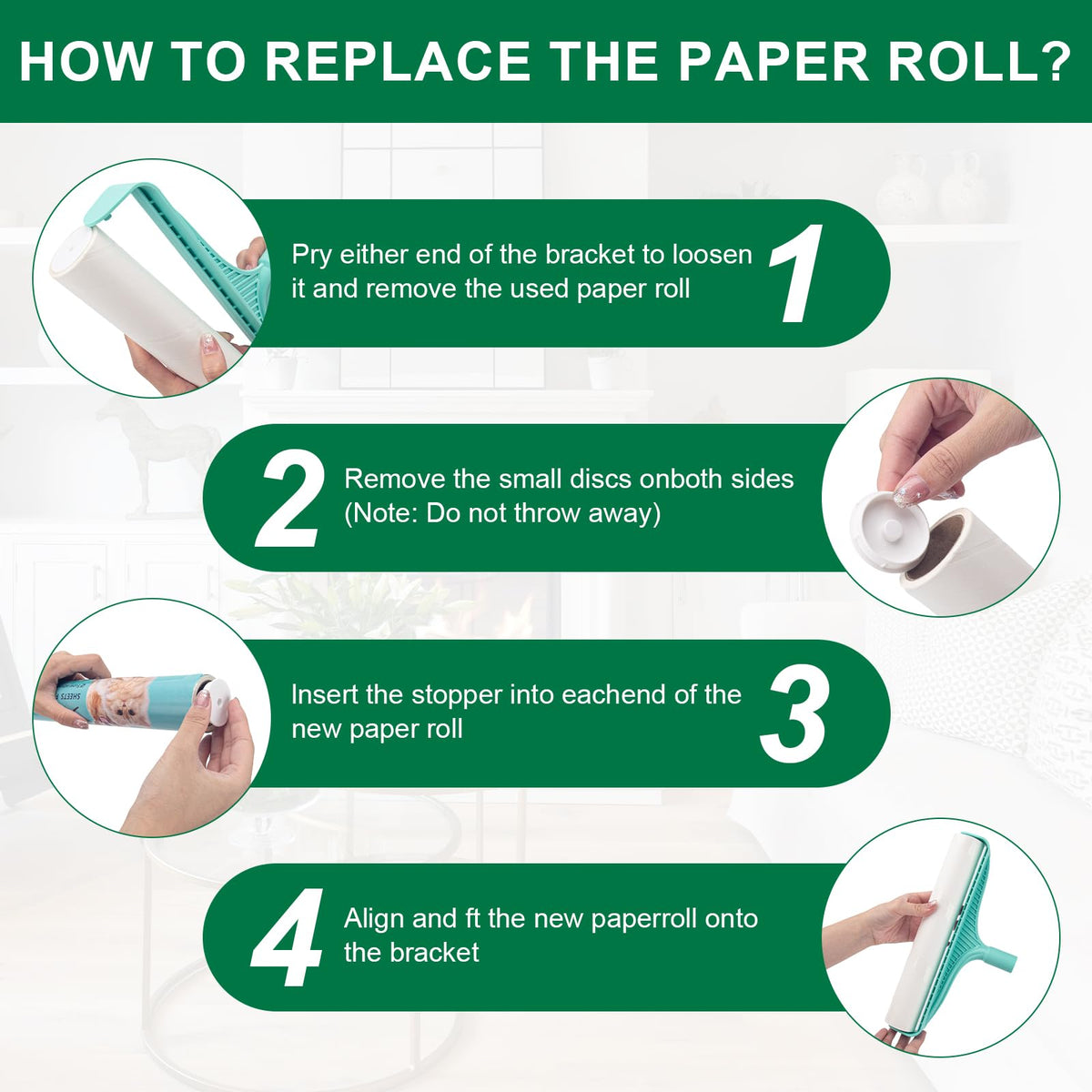 Large Lint Rollers for Pet Hair Extra Sticky (270 Count)