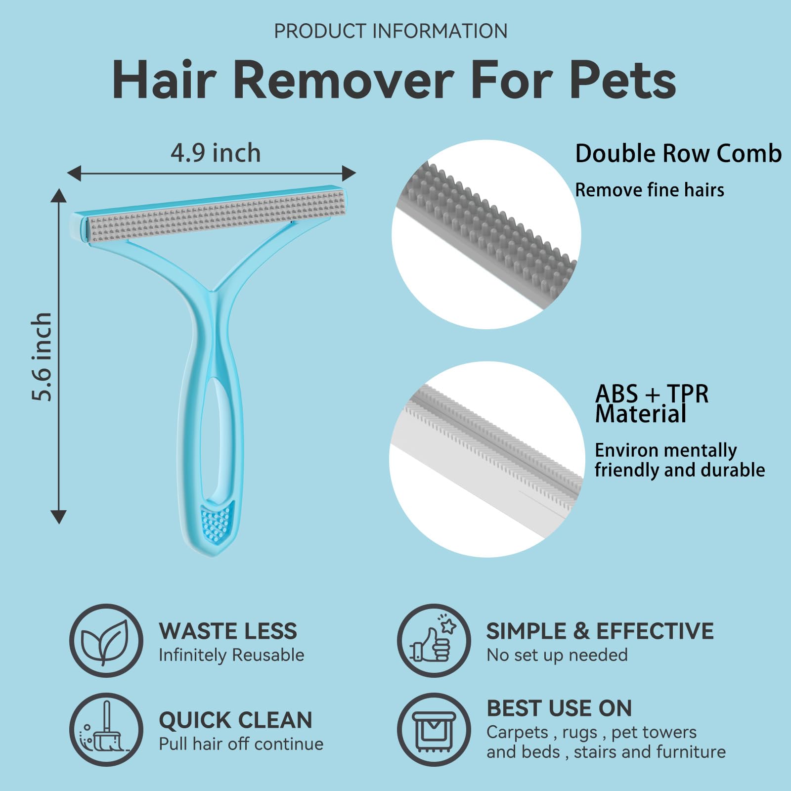 Carpet Rake Pet Hair Remover (25.44 Ounce) - ModHome Supplies