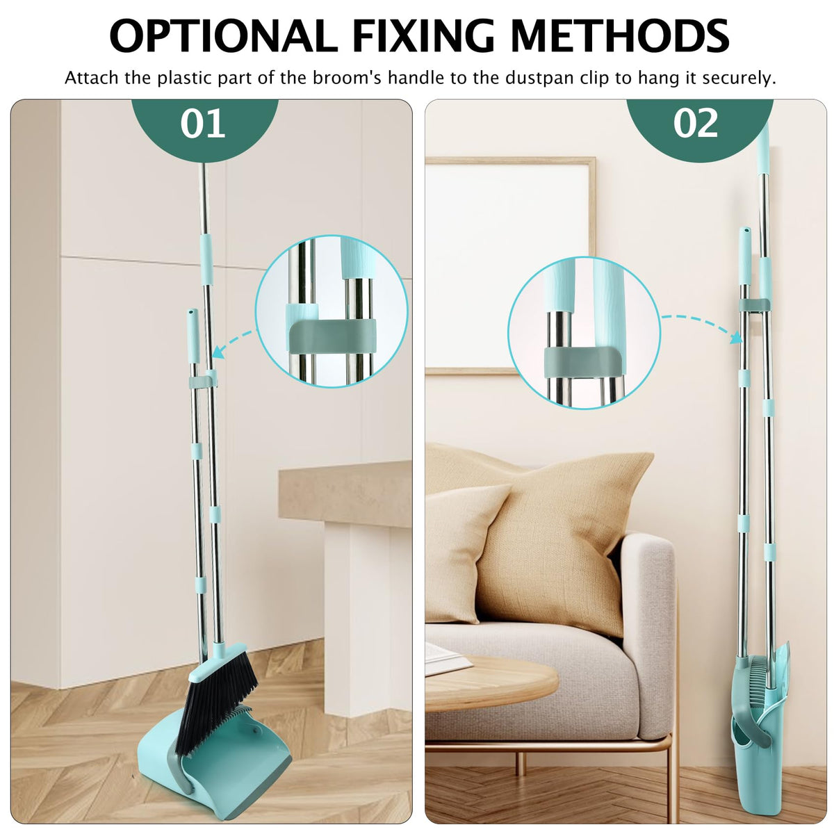 Broom and Dustpan Combo Set