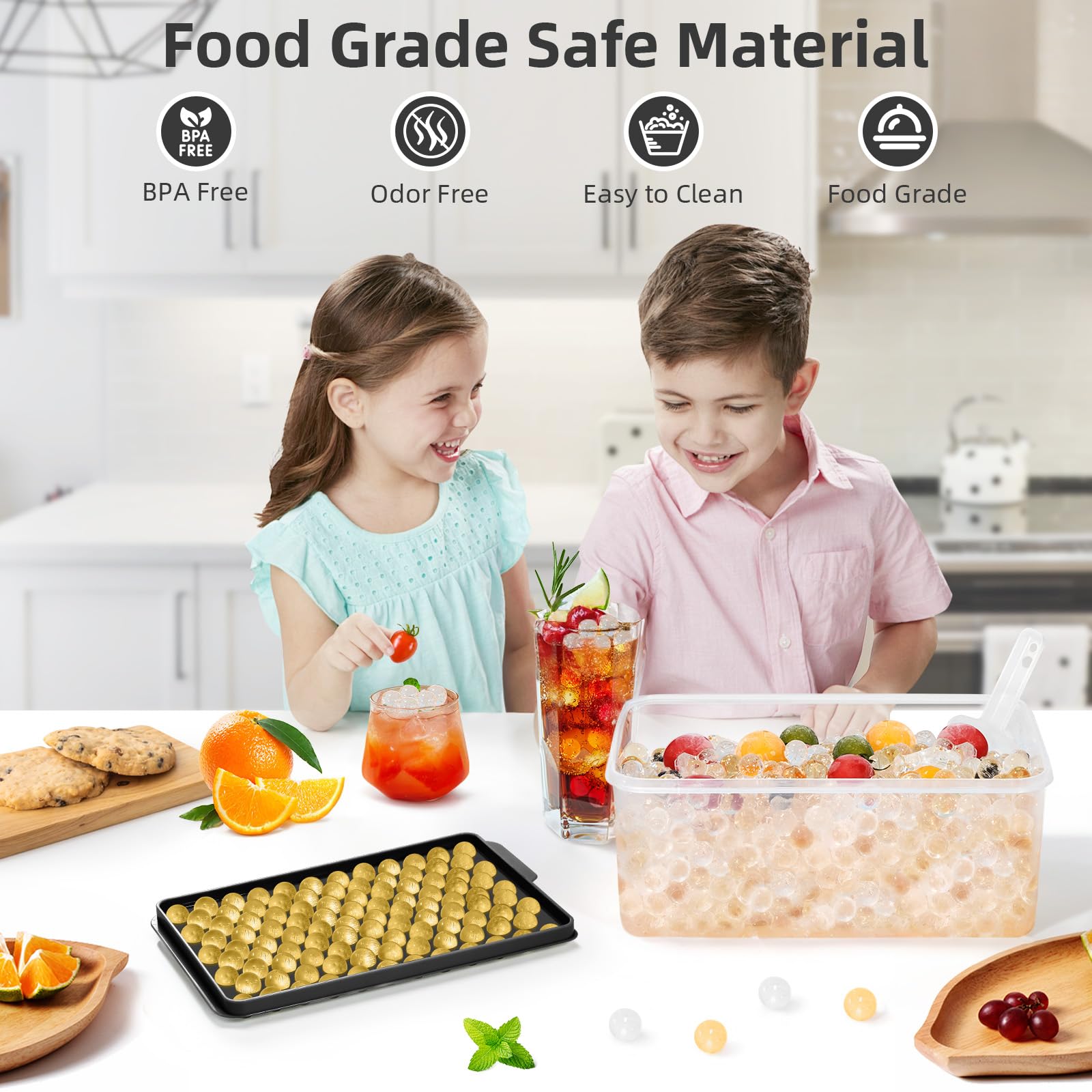 Mini Ice Cube Trays for Freezer with Lid (4 Count)
