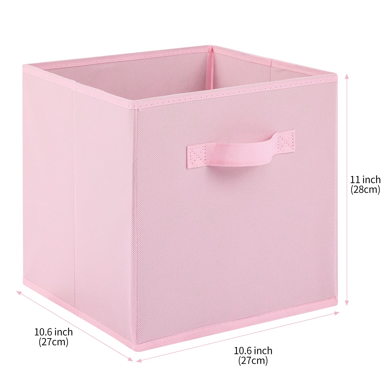 Fabric Storage Bins 6 Pack Fun Colored Durable Storage Cubes with Handles Foldable Cube Baskets for Home (6 Count)