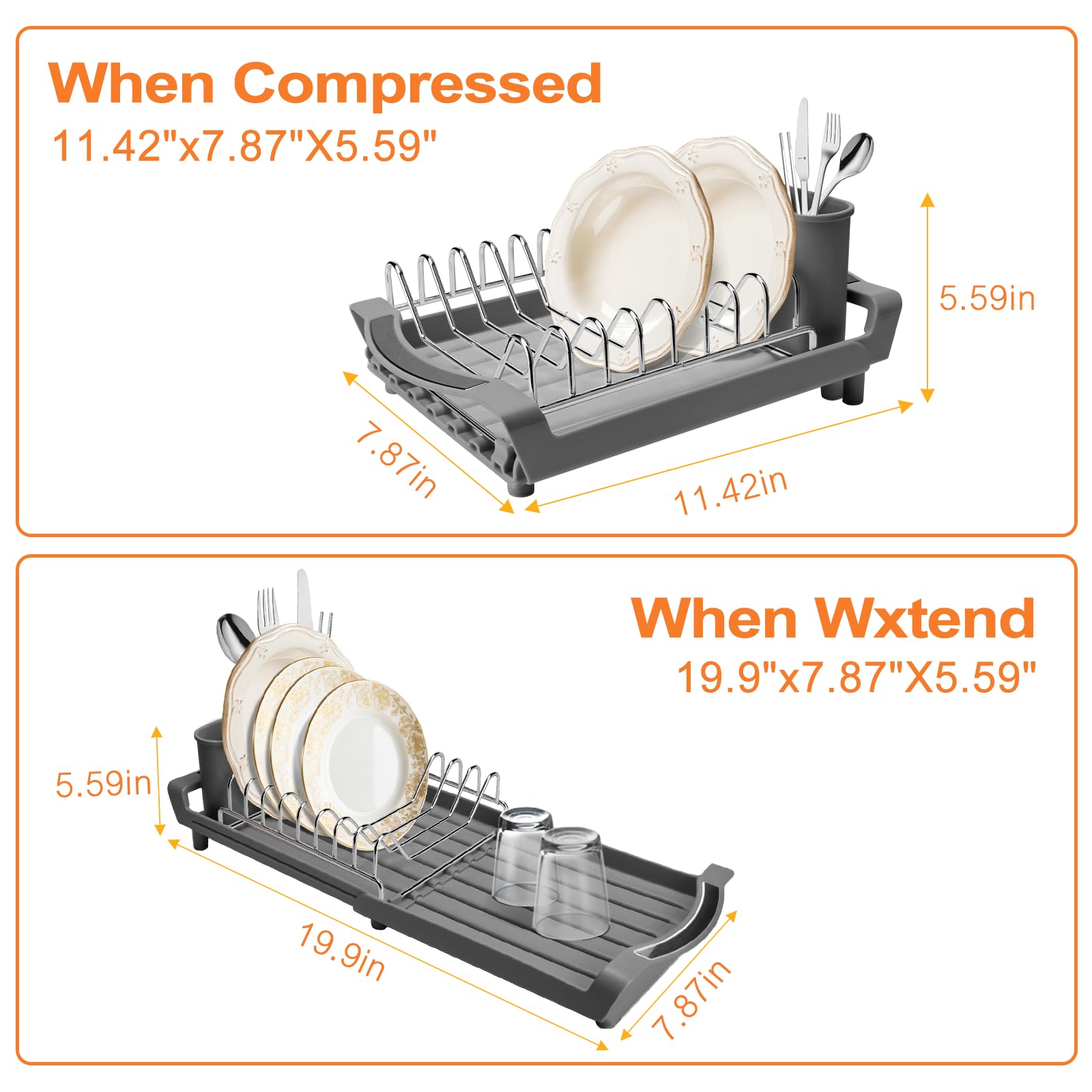 Dish Drying Rack Compact Expandable