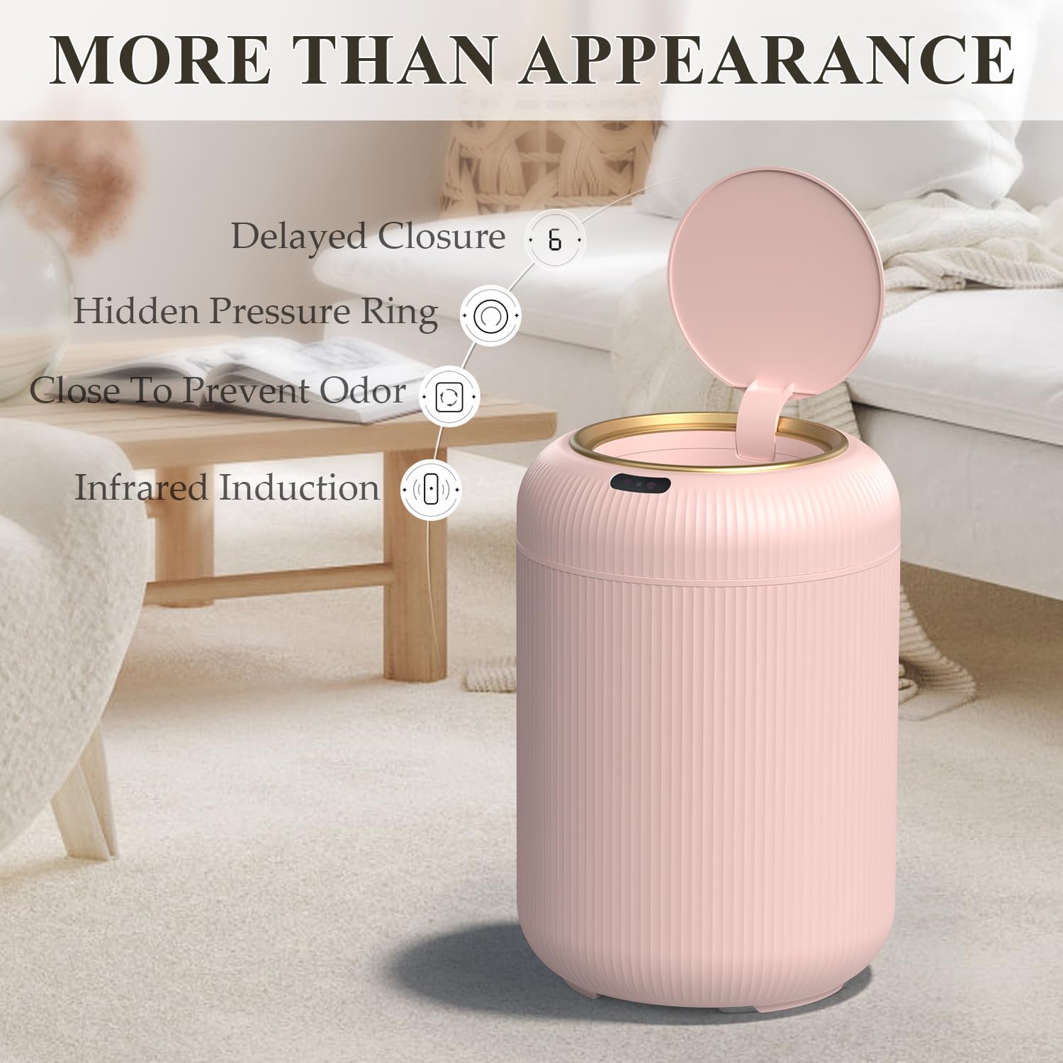 Small Pink Trash Can Bathroom