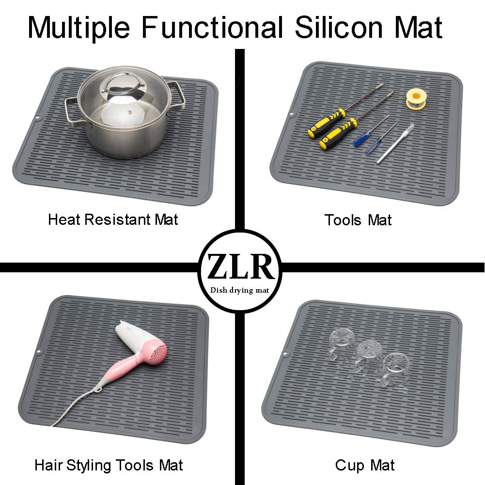 2 Pcs Heavy Duty Silicone Dish Drying Mat (2 Count)