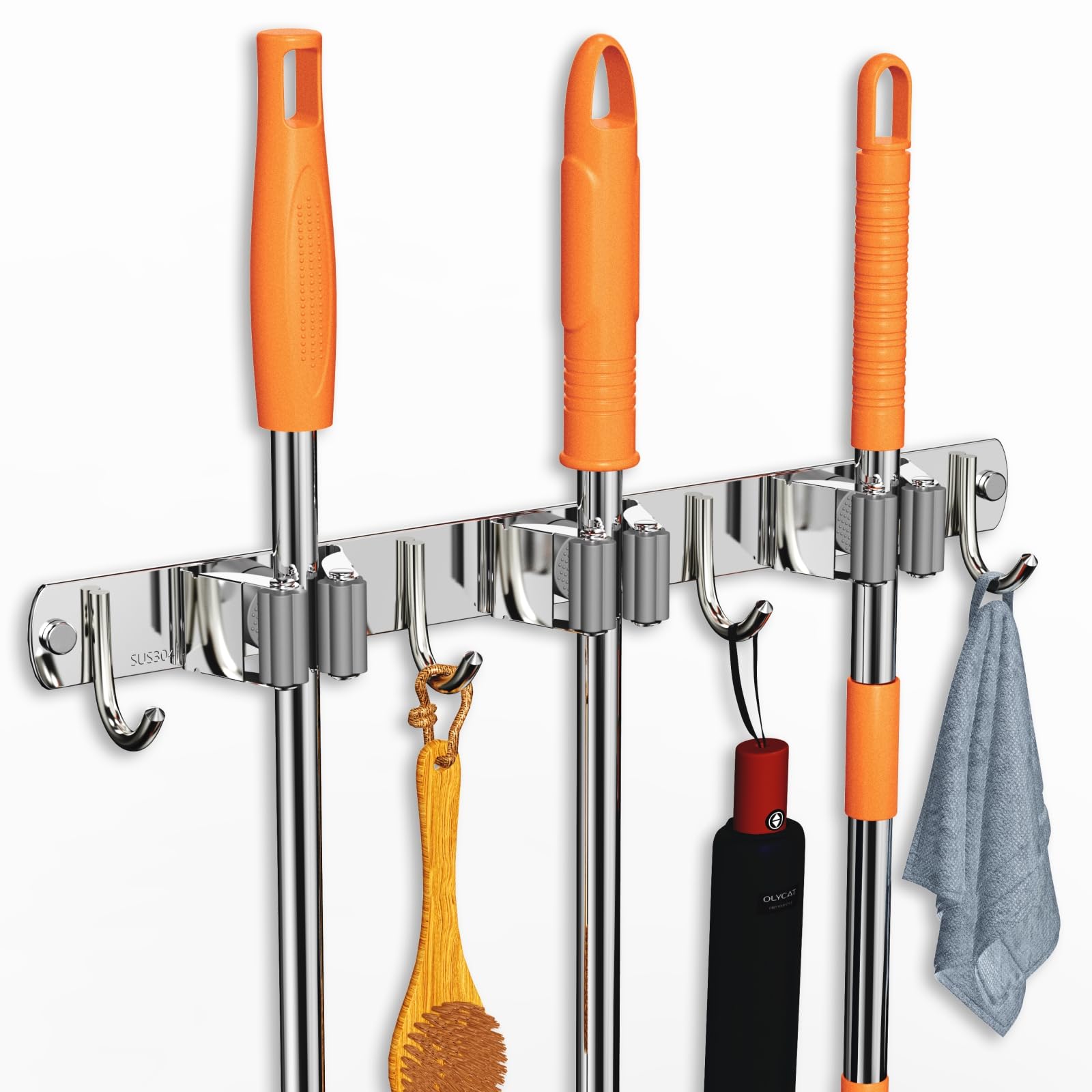 Mop and Broom Holder Wall Mount
