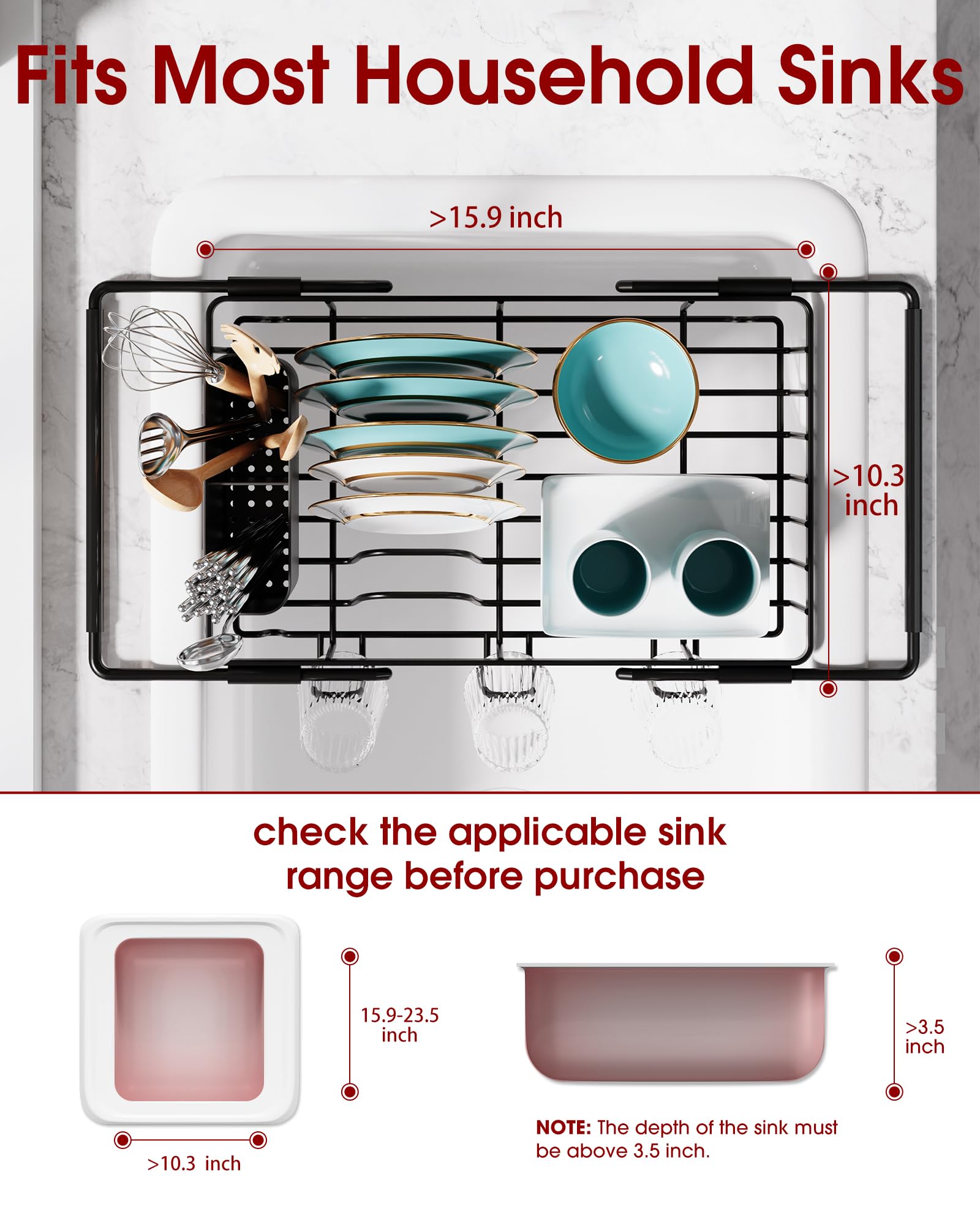 Dish Drying Rack in Sink