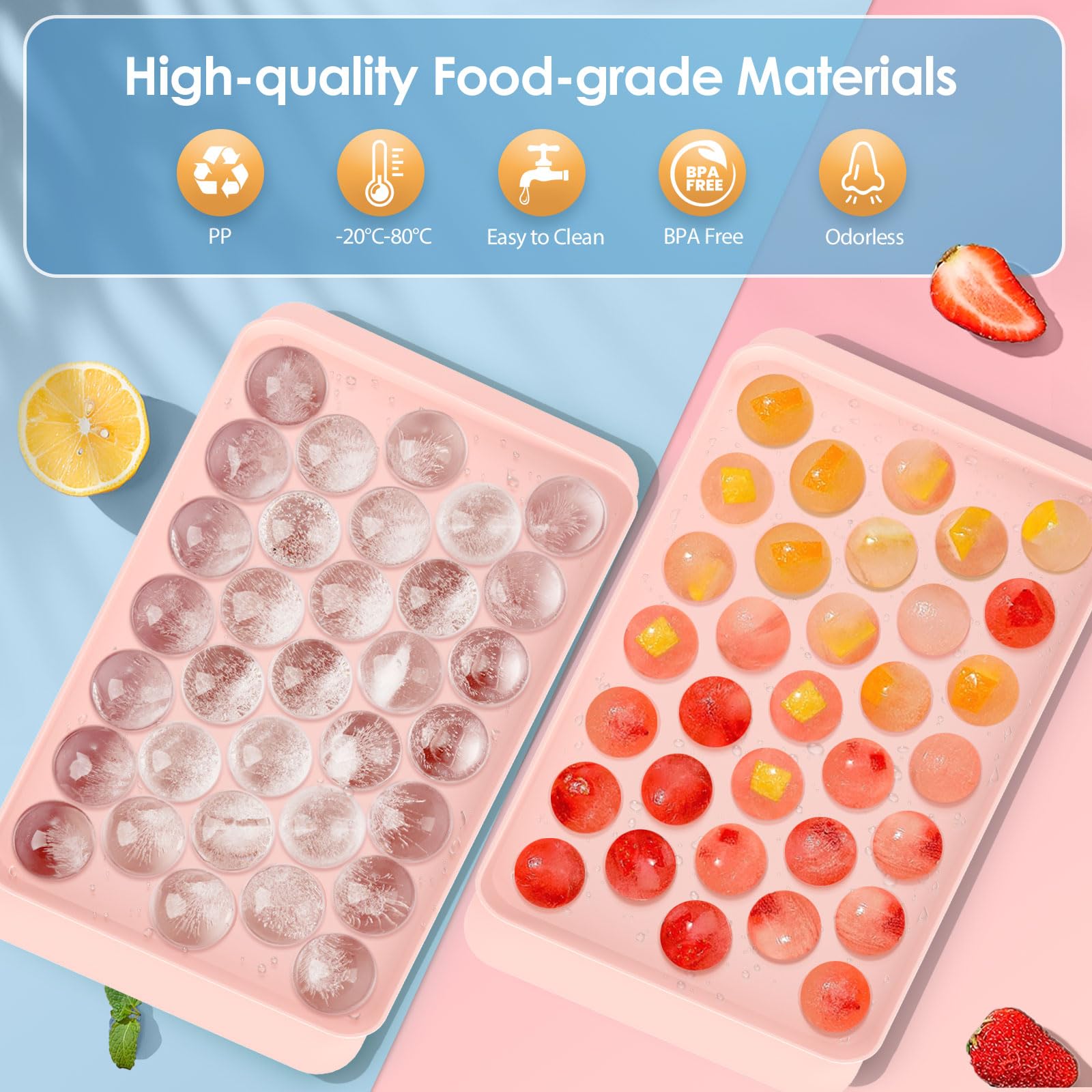 Ice Cube Tray with Lid and Bin