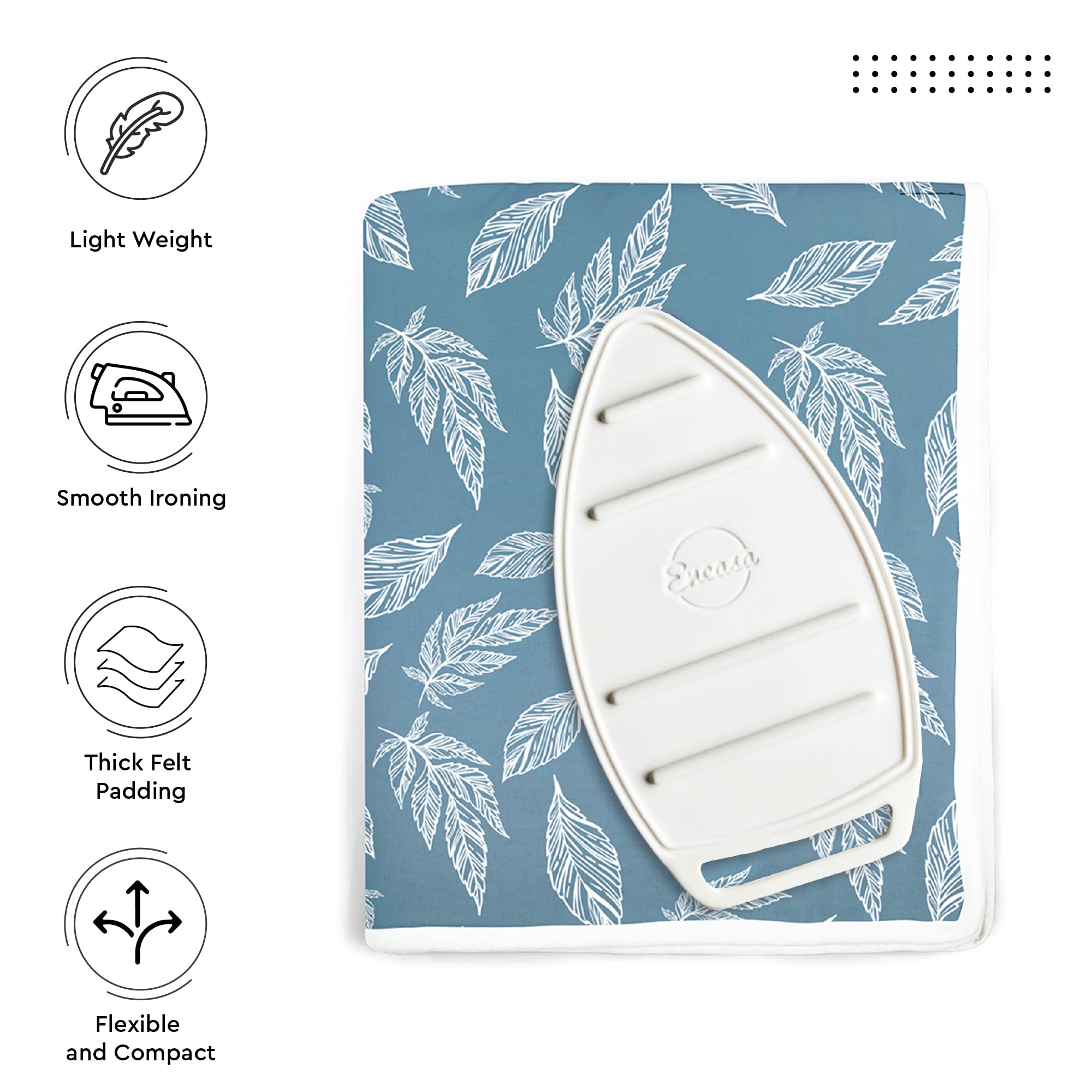 Ironing Mat Heat Resistant Pad 48"x28" Big Leaves Blue