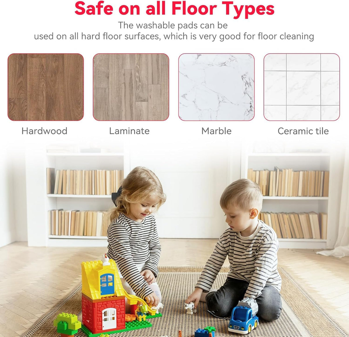 16.5 inch Microfiber Mop Pads for Rubbermaid Reveal Spray Mop and Any 16.5" Flat Mop