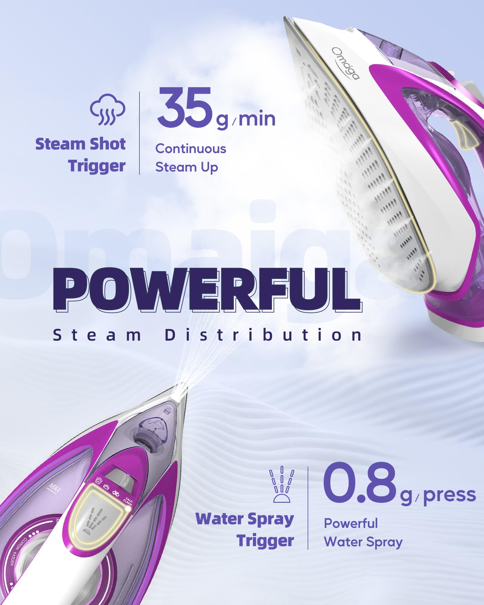 1750W Steam Iron for Clothes