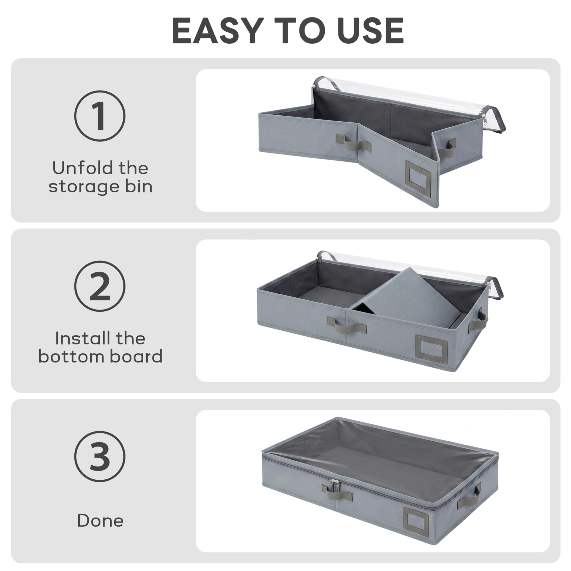 4" Low Profile Under Bed Storage Bins (2 Count)
