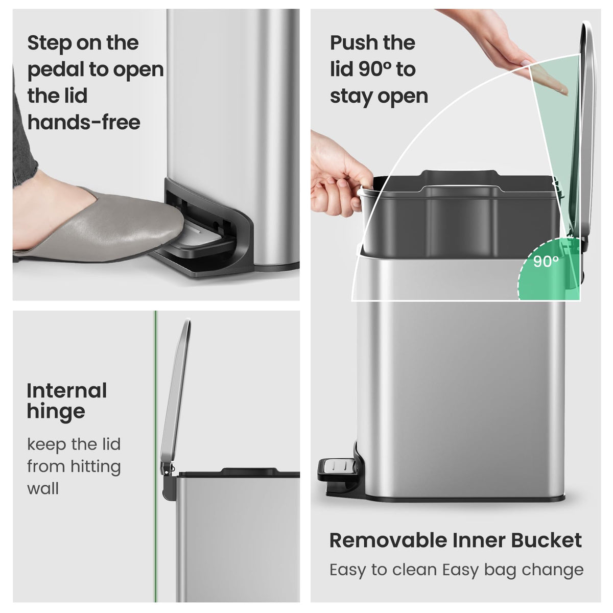 Small Bathroom Trash Can with Lid