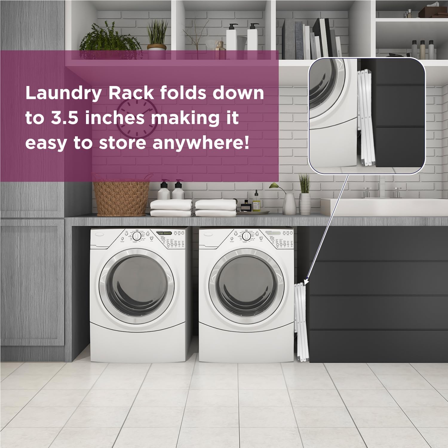 3 Tier Expandable Collapsing Foldable Laundry Rack for Air Drying Clothing