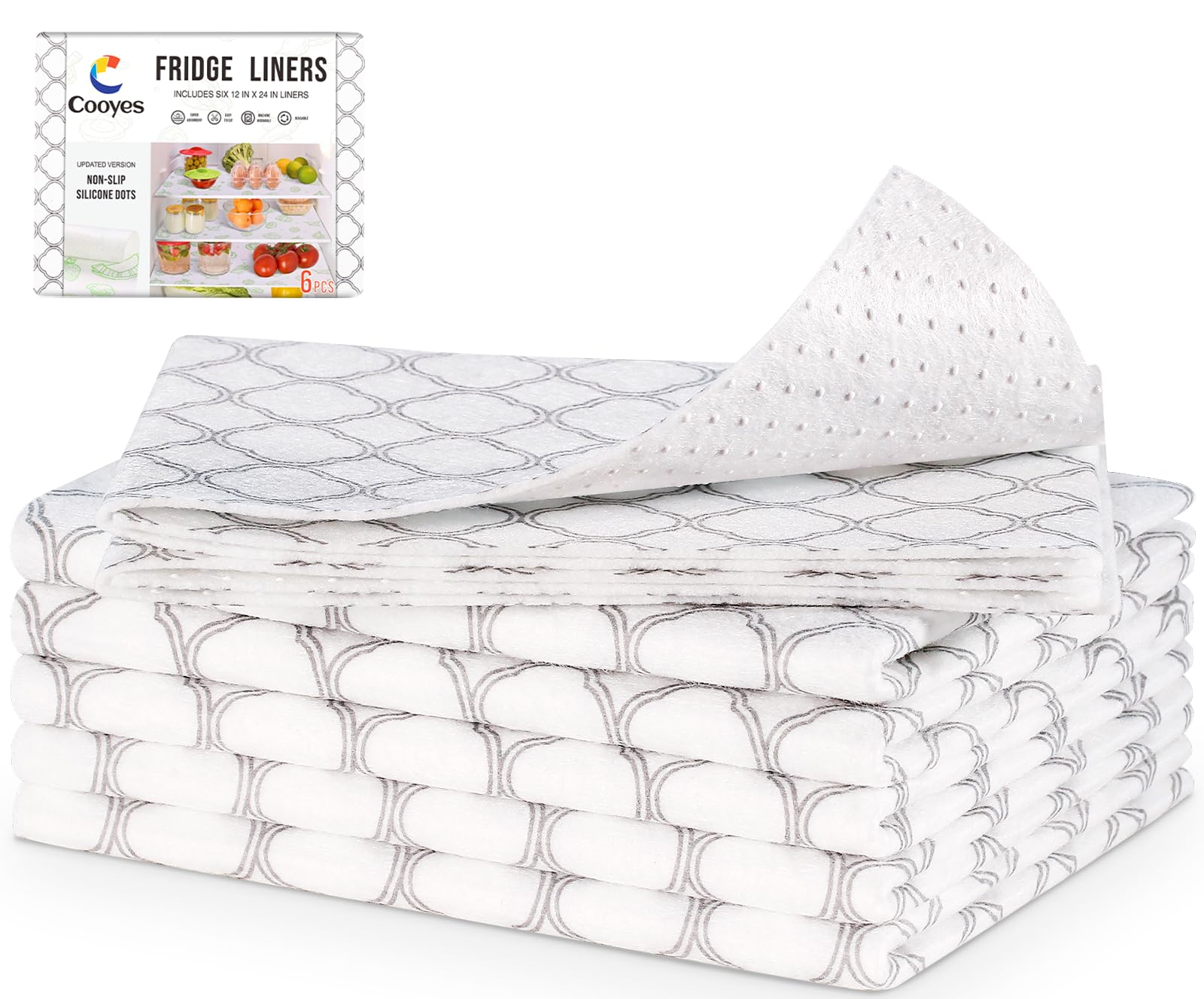 Refrigerator Shelf Liners for French Door Fridge (637.2 sq in)