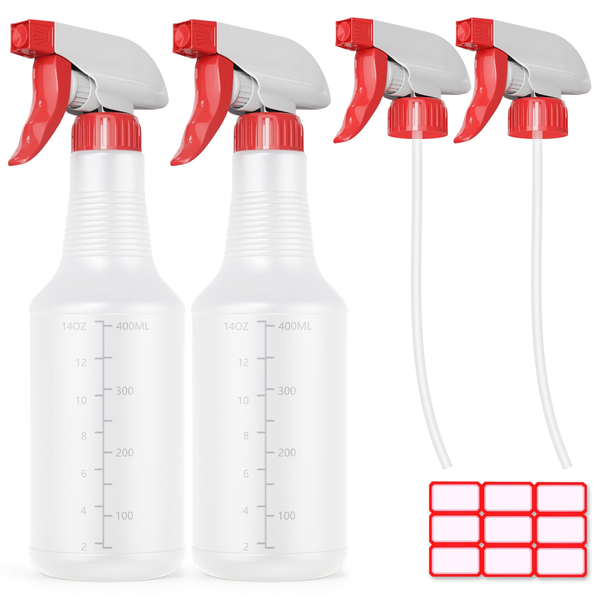 Spray Bottle 2 Pack&2 extra Nozzle (5 Count)