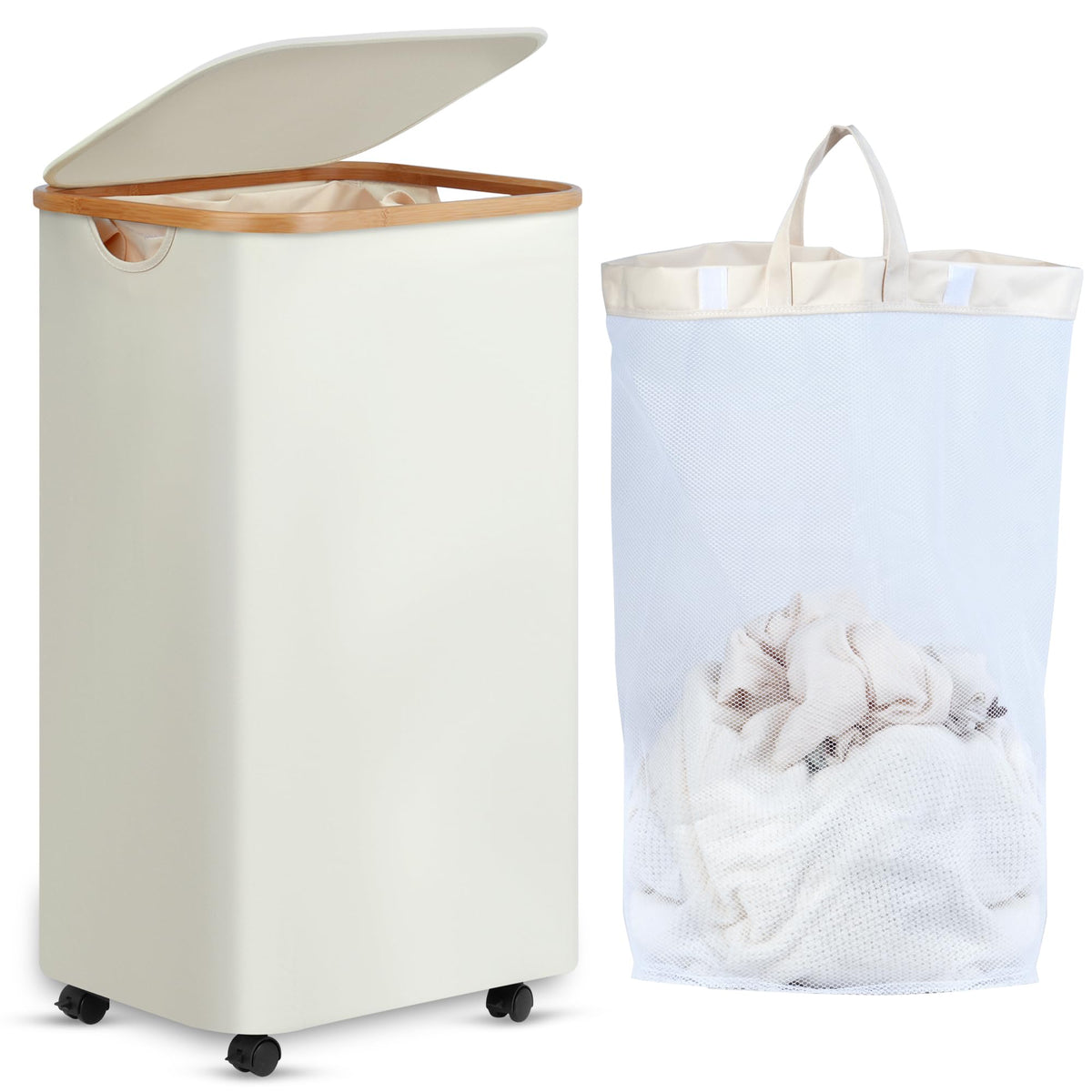 Laundry Basket with Wheels