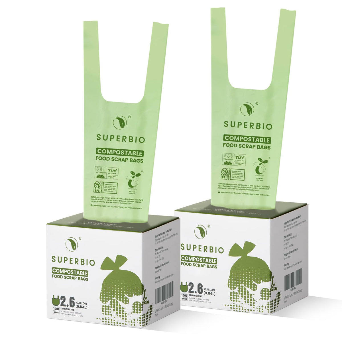 2.6 Gallon Compostable Bags (200 Count)