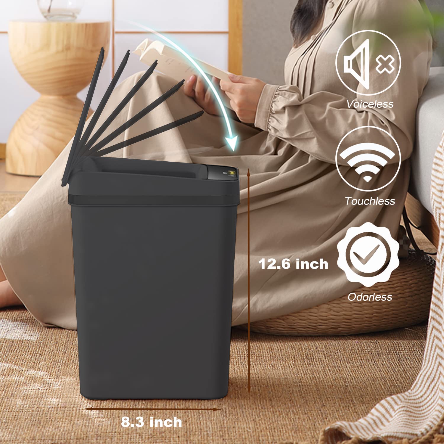 Touchless Bathroom Trash Can