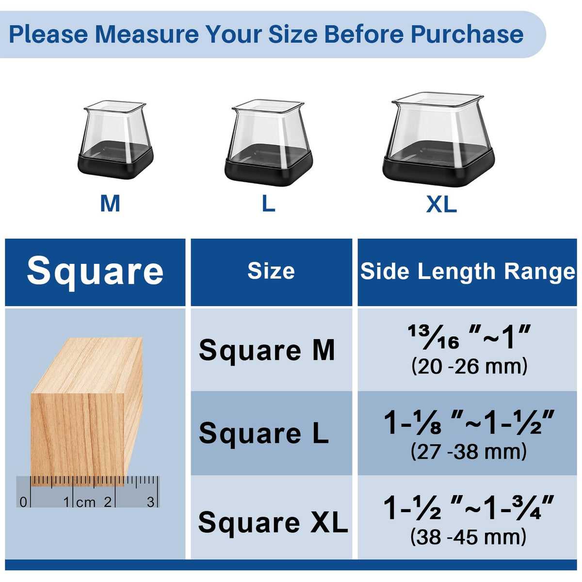 28 Pcs Chair Leg Floor Protectors for Carpet Square Clear (28 Count)
