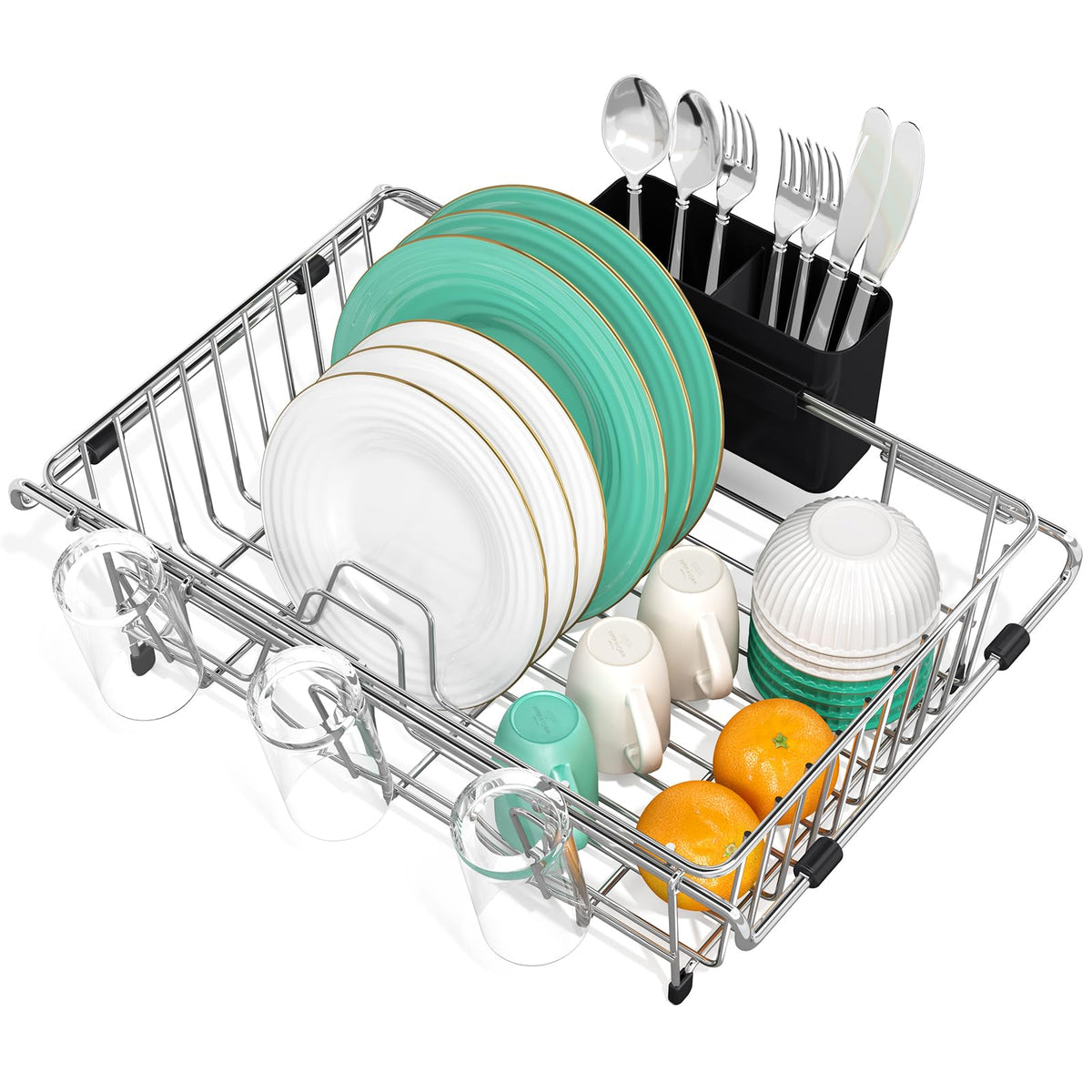 304Stainless Steel Expandable Over Sink & in Sink Dish Rack