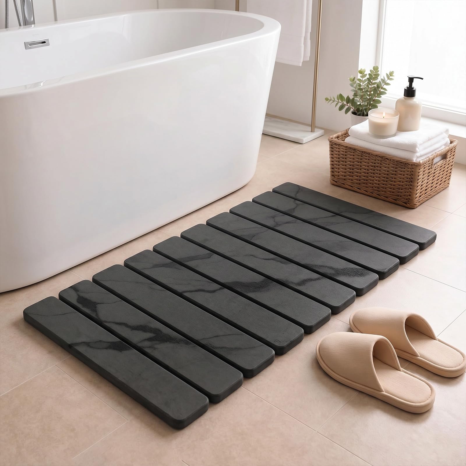 Large Stone Dish Drying Mat for Kitchen Counter (2 Count)