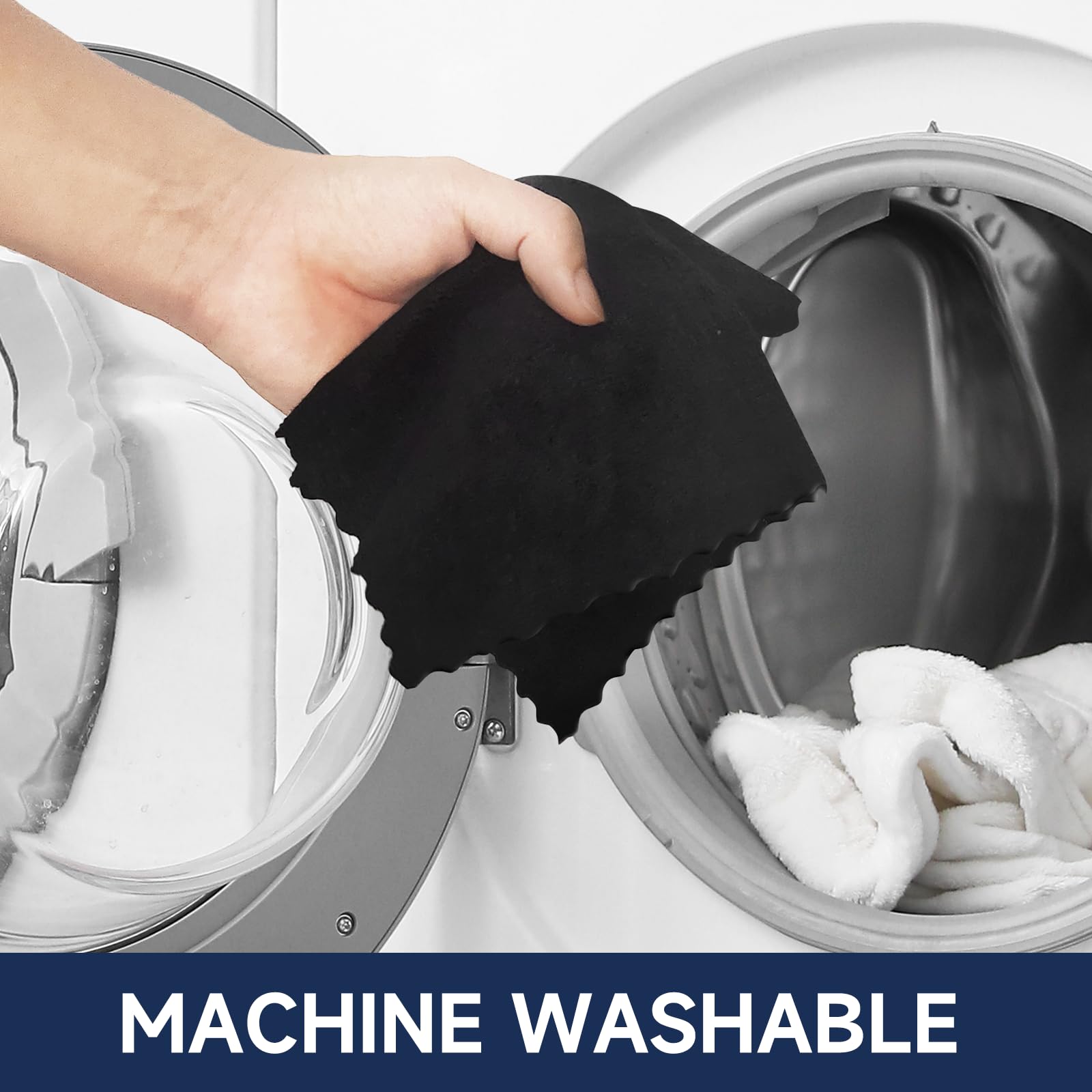 12" x 12" Black Microfiber Cleaning Cloth (40 Count)