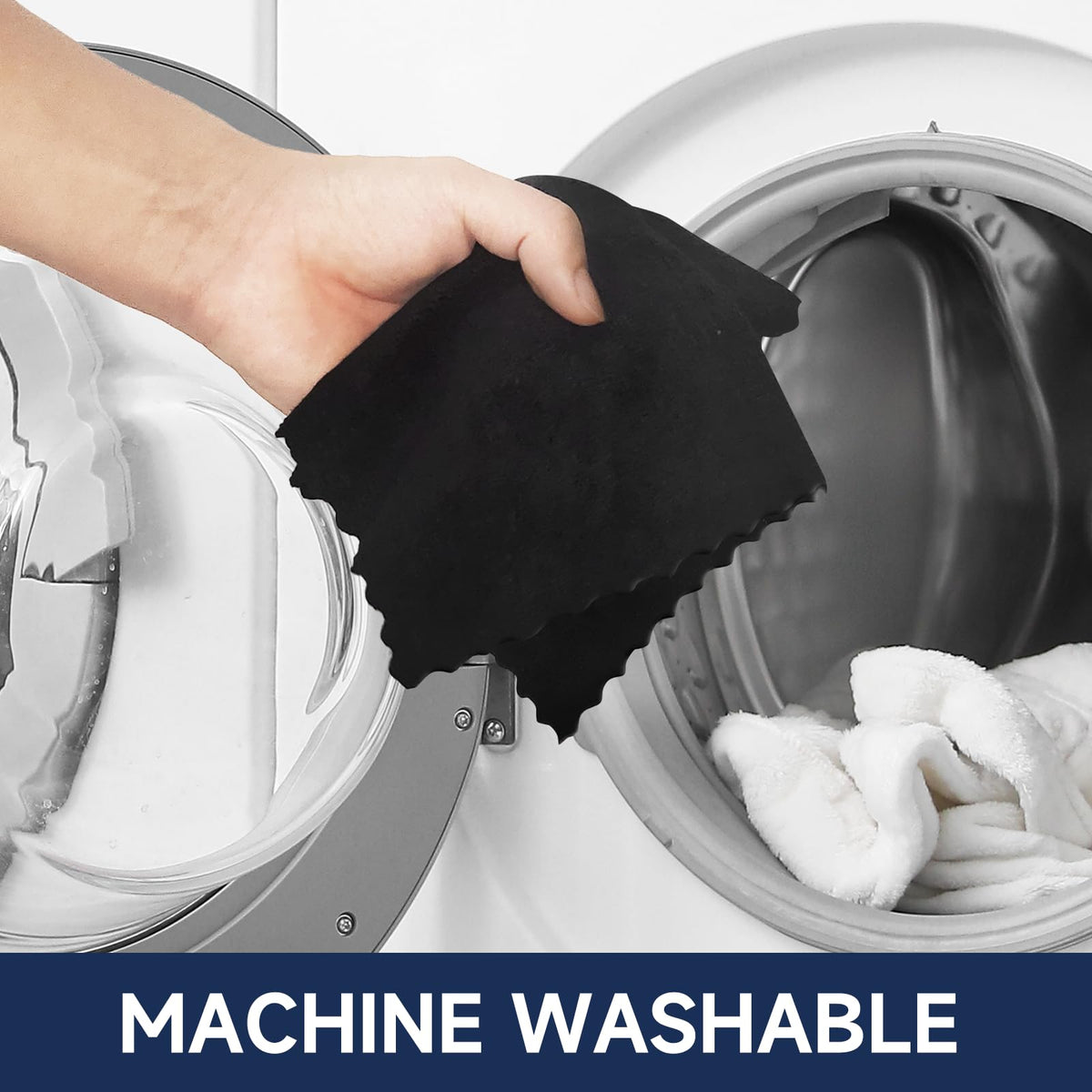 12" x 12" Black Microfiber Cleaning Cloth (40 Count)