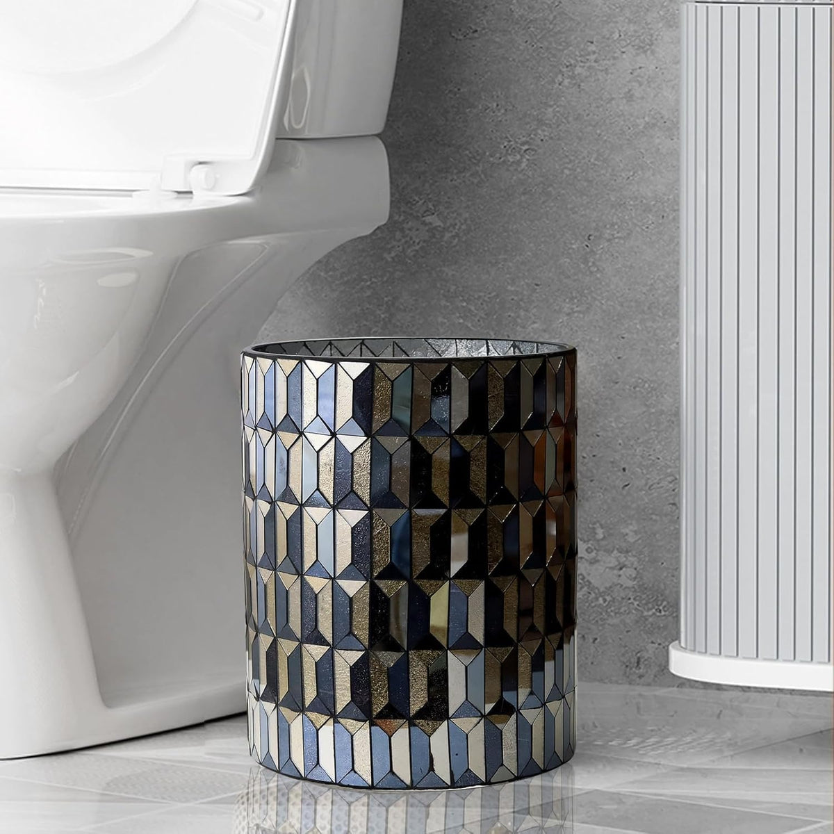 Black Gold Bathroom Trash Can