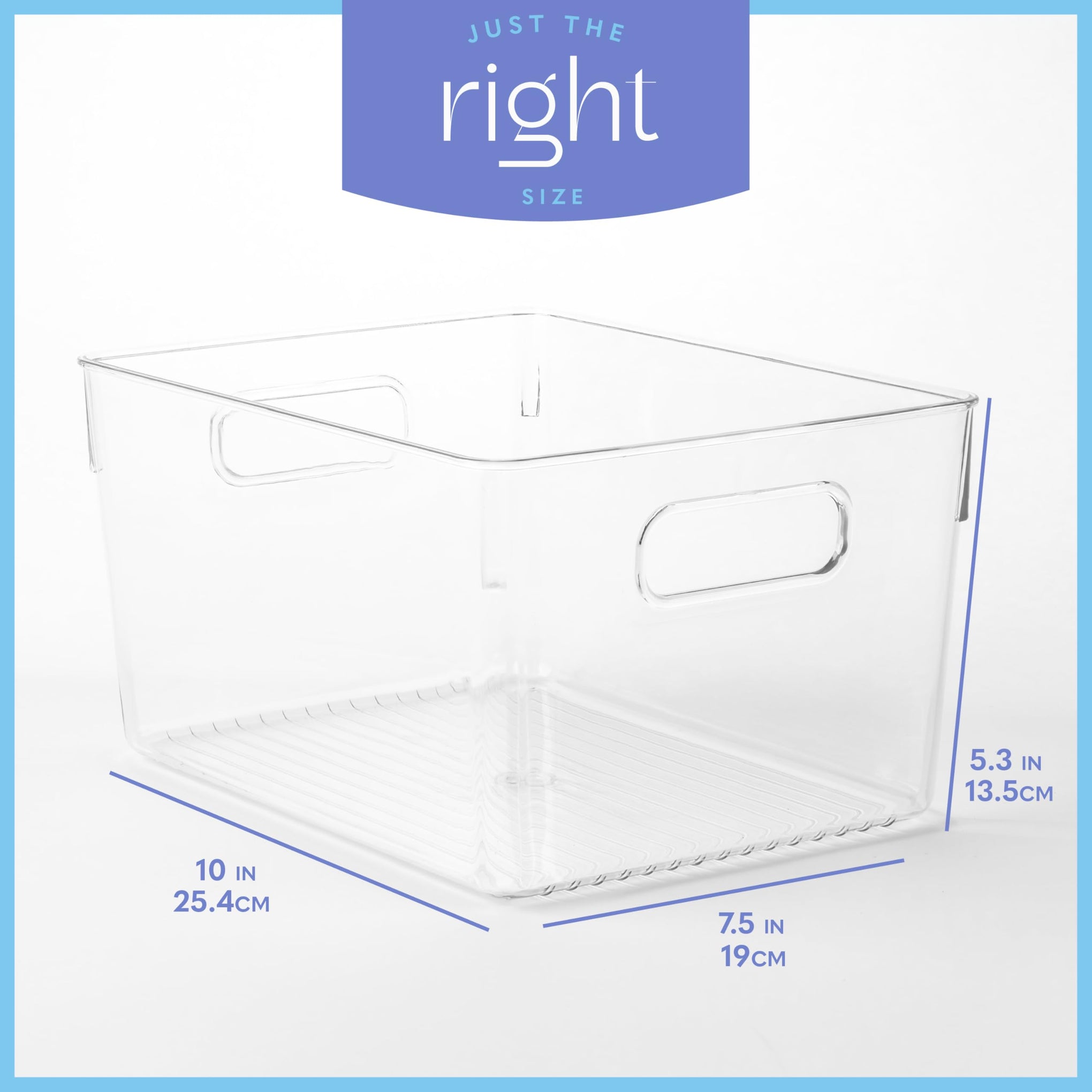 Plastic Food Storage 2 Pack Clear Container Bin with Handles for Organizing Kitchen (2 Count)
