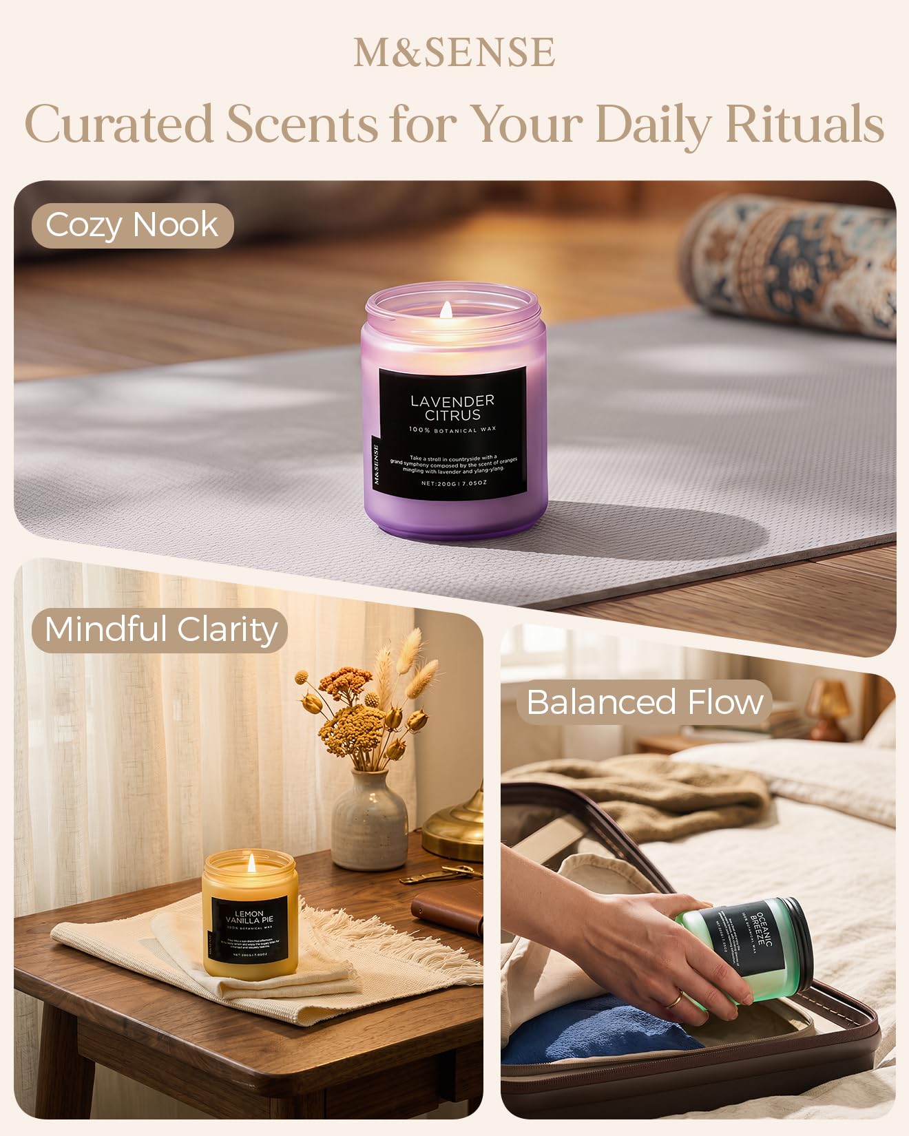 Sage Wood Scented Candles for Home (7.05 Ounce)