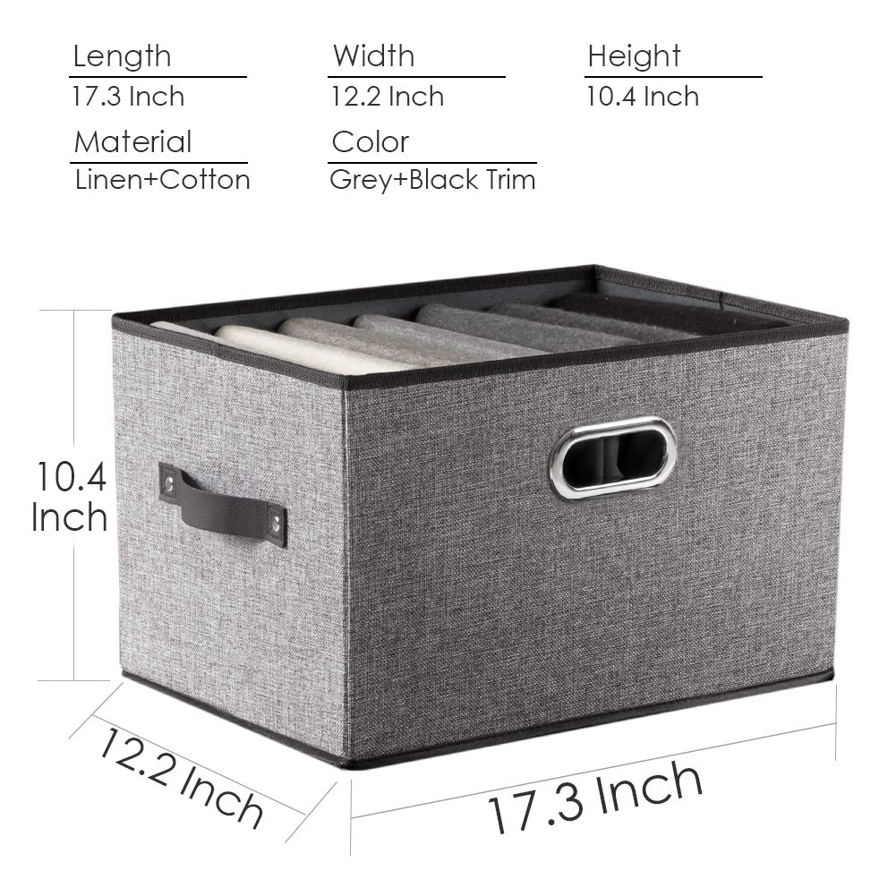 Larger Collapsible Storage Bins for Closet [3 (3 Count)