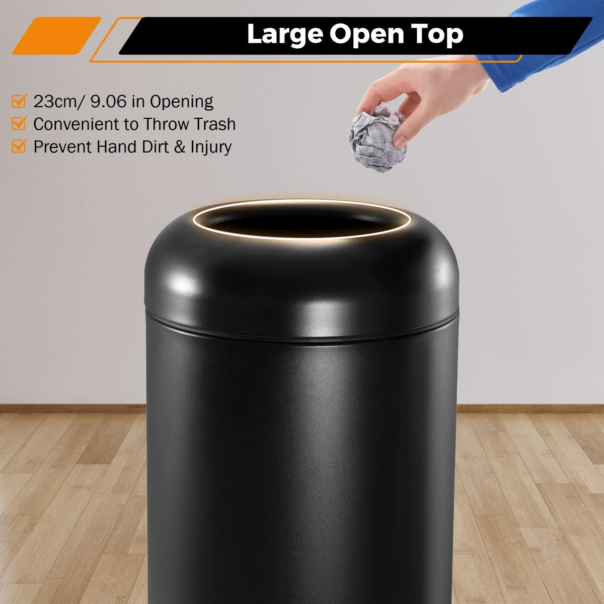 16.5Gal Open Top Trash Can