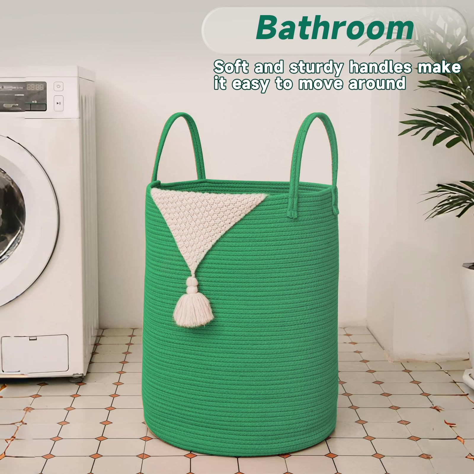 60L Cotton Rope Laundry Basket Hamper