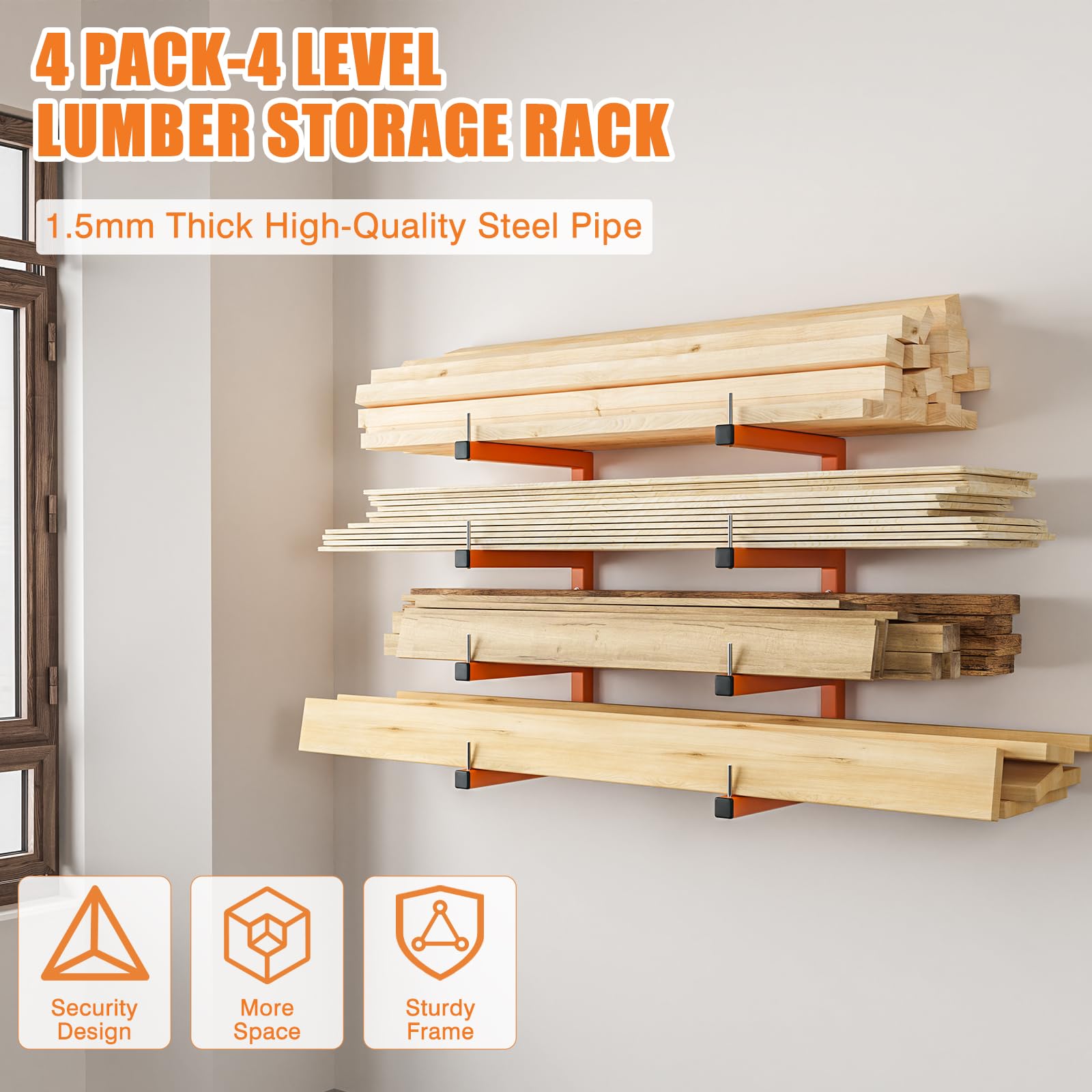 4 Pack Lumber Storage Rack (4 Count)