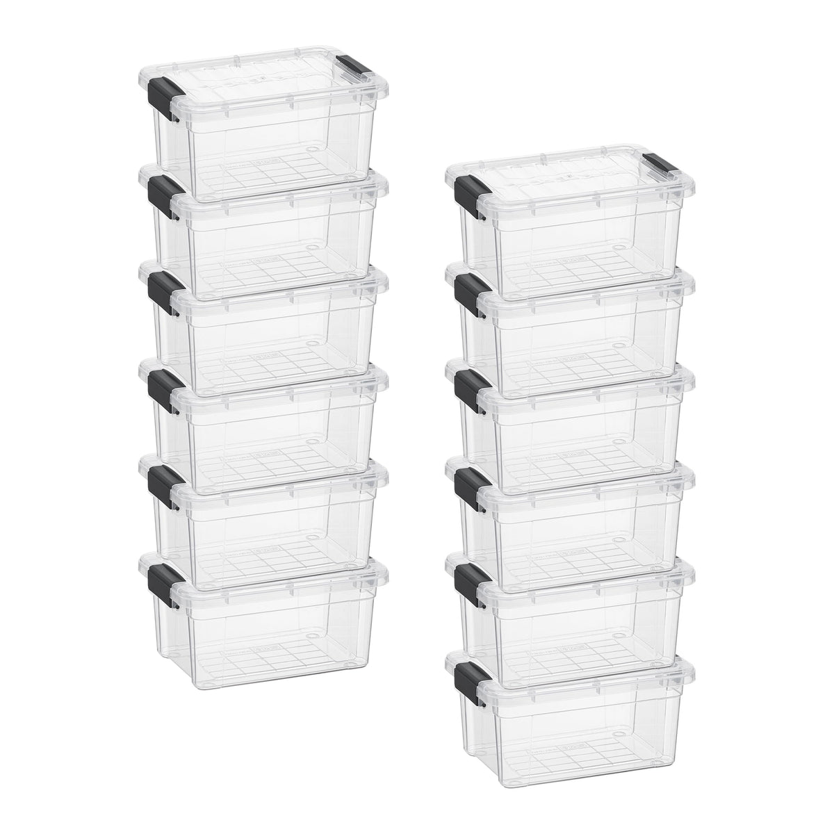 1.05 Quart Mini Clear Plastic Storage Container with Lid (12 Count)