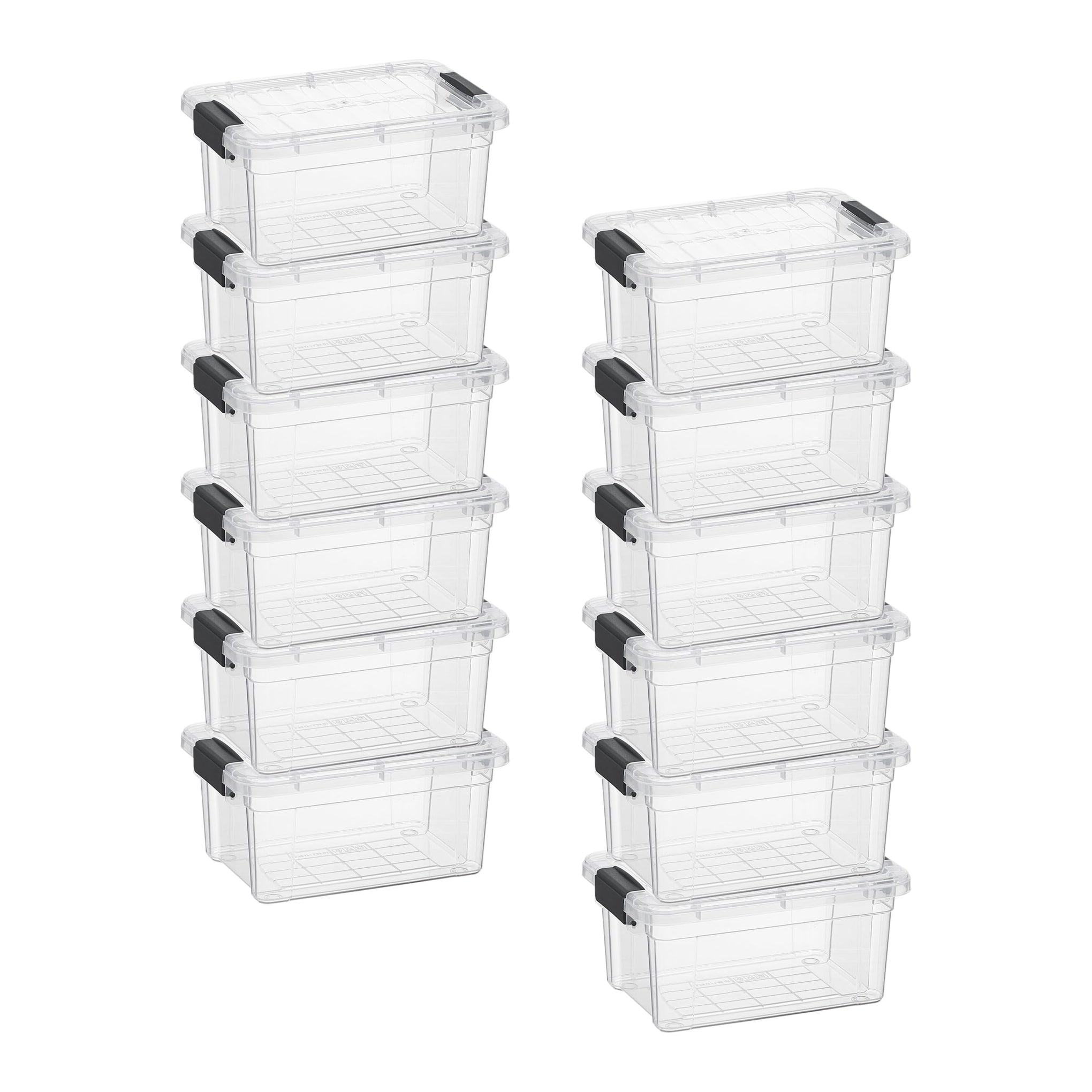 1.05 Quart Mini Clear Plastic Storage Container with Lid (12 Count)