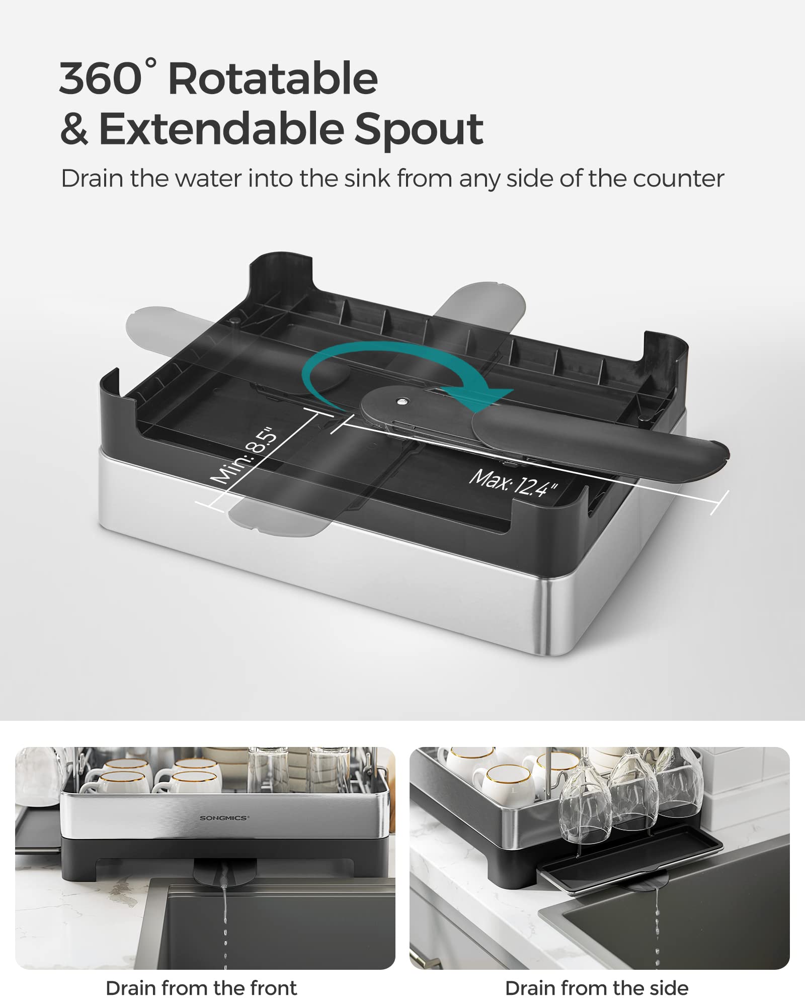 2 Tier Dish Drying Rack for Kitchen Counter