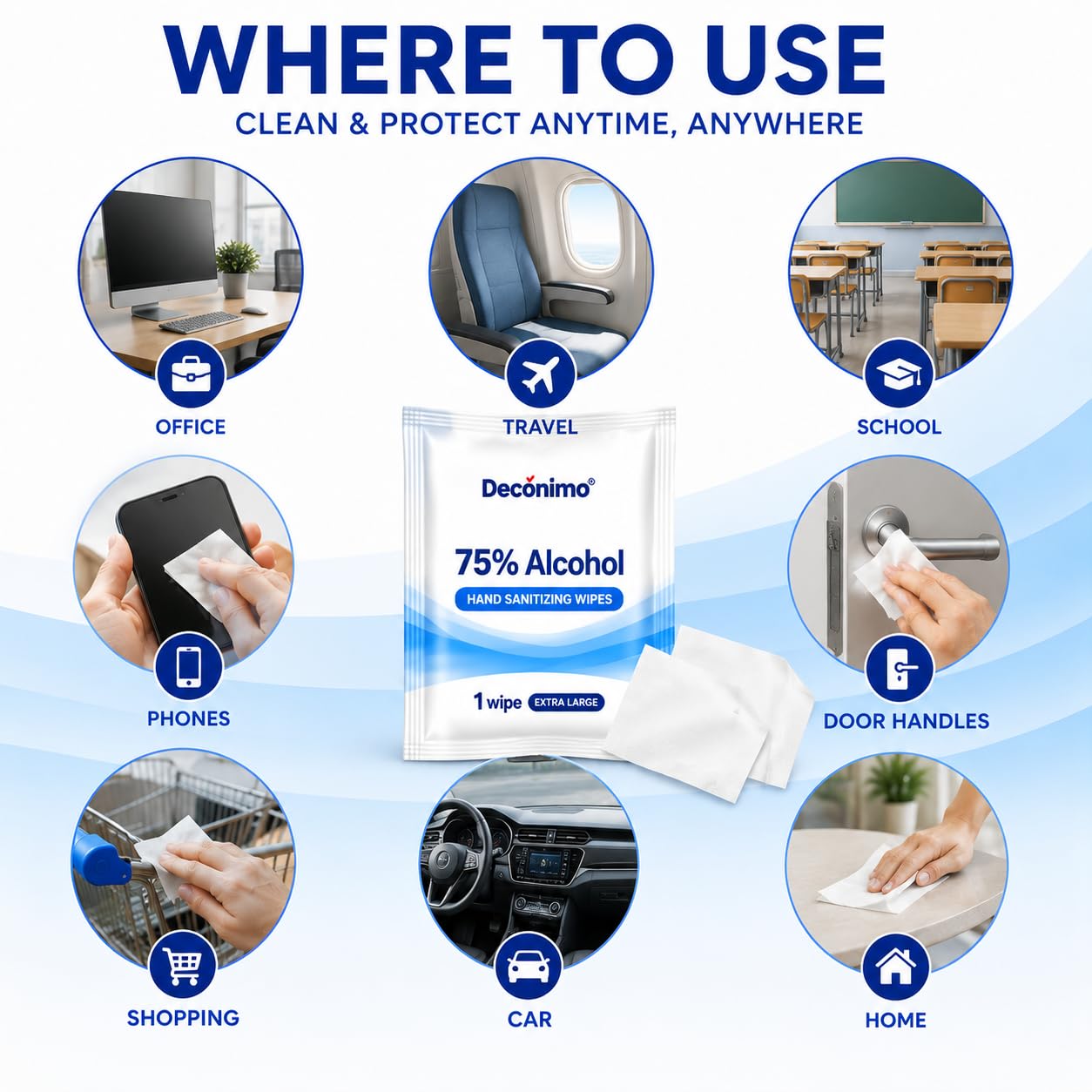 75% Ethyl Alcohol Extra Large Wipes (100 Count)